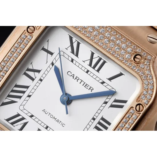 Cartier women's Half Diamond  SANTOS 35.1MM*8.83MM Comes with quick-detachable leather strap
