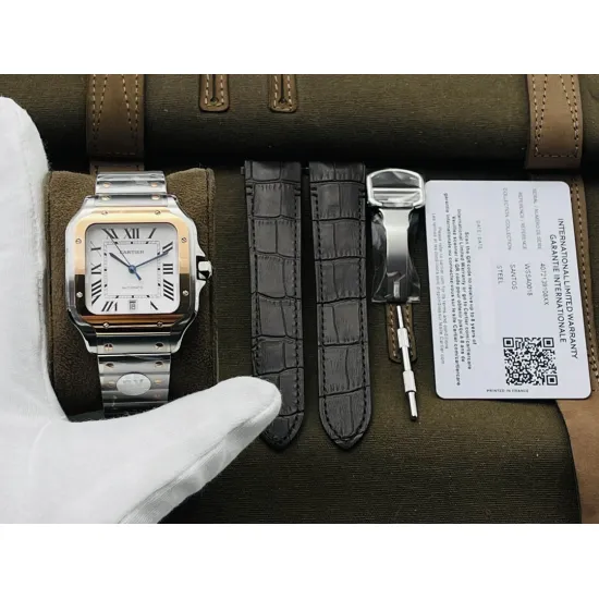 Cartier SANTOS 47.5MM*39.8MM*9.08MM Comes with quick-detachable leather strap