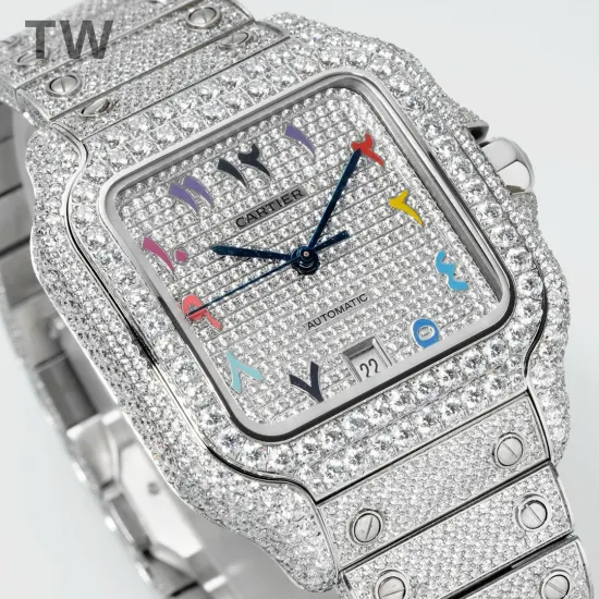 Cartier Santos series full diamond and half diamond