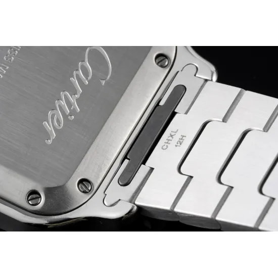 Cartier women's SANTOS Half Diamond 35.1MM*8.83MM Comes with quick-detachable leather strap