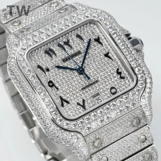 Cartier Santos series full diamond and half diamond