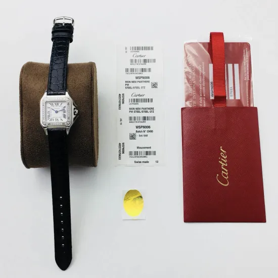 Cartier santos quartz watch: 27*37 mm