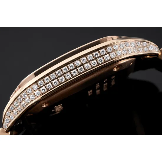 Cartier women's Full Diamond SANTOS 35.1MM*8.83MM Comes with quick-detachable leather strap