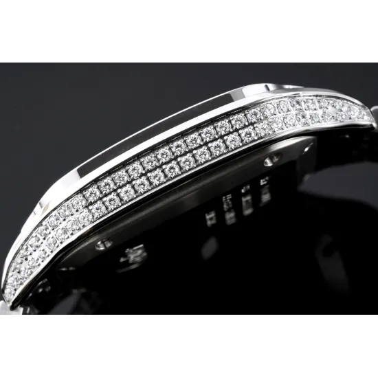 Cartier women's SANTOS Full Diamond 35.1MM*8.83MM Comes with quick-detachable leather strap