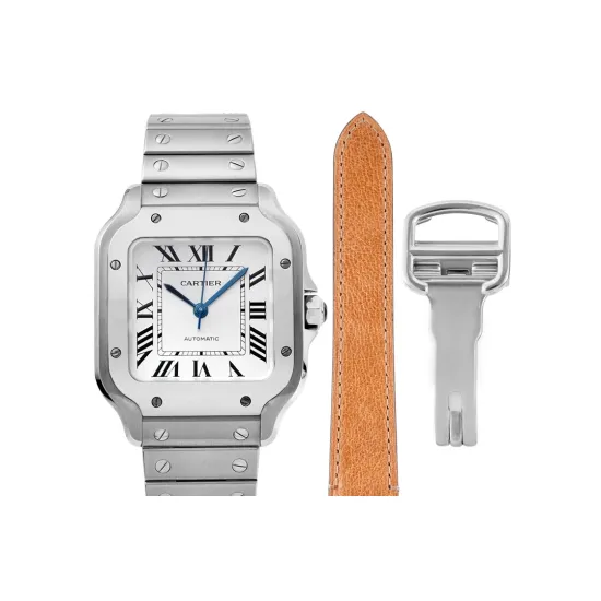 Cartier women's SANTOS 35.1MM*8.83MM Comes with quick-detachable leather strap