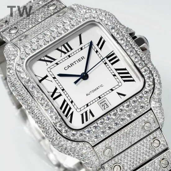 Cartier Santos series full diamond and half diamond