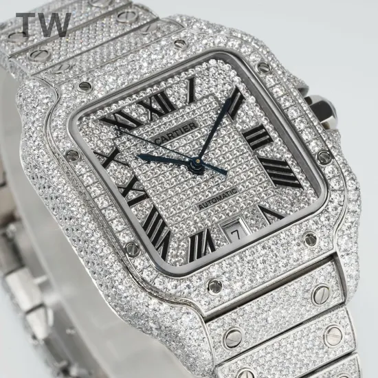 Cartier Santos series full diamond and half diamond