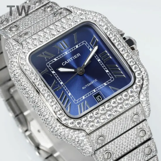 Cartier Santos series full diamond and half diamond