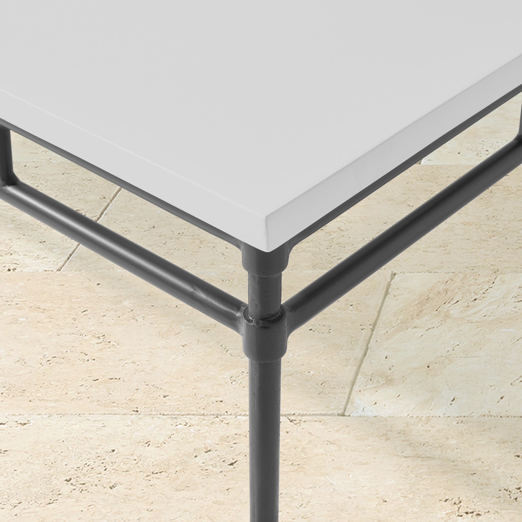 Calistoga Outdoor Fiberstone Rectangular Coffee Table (48