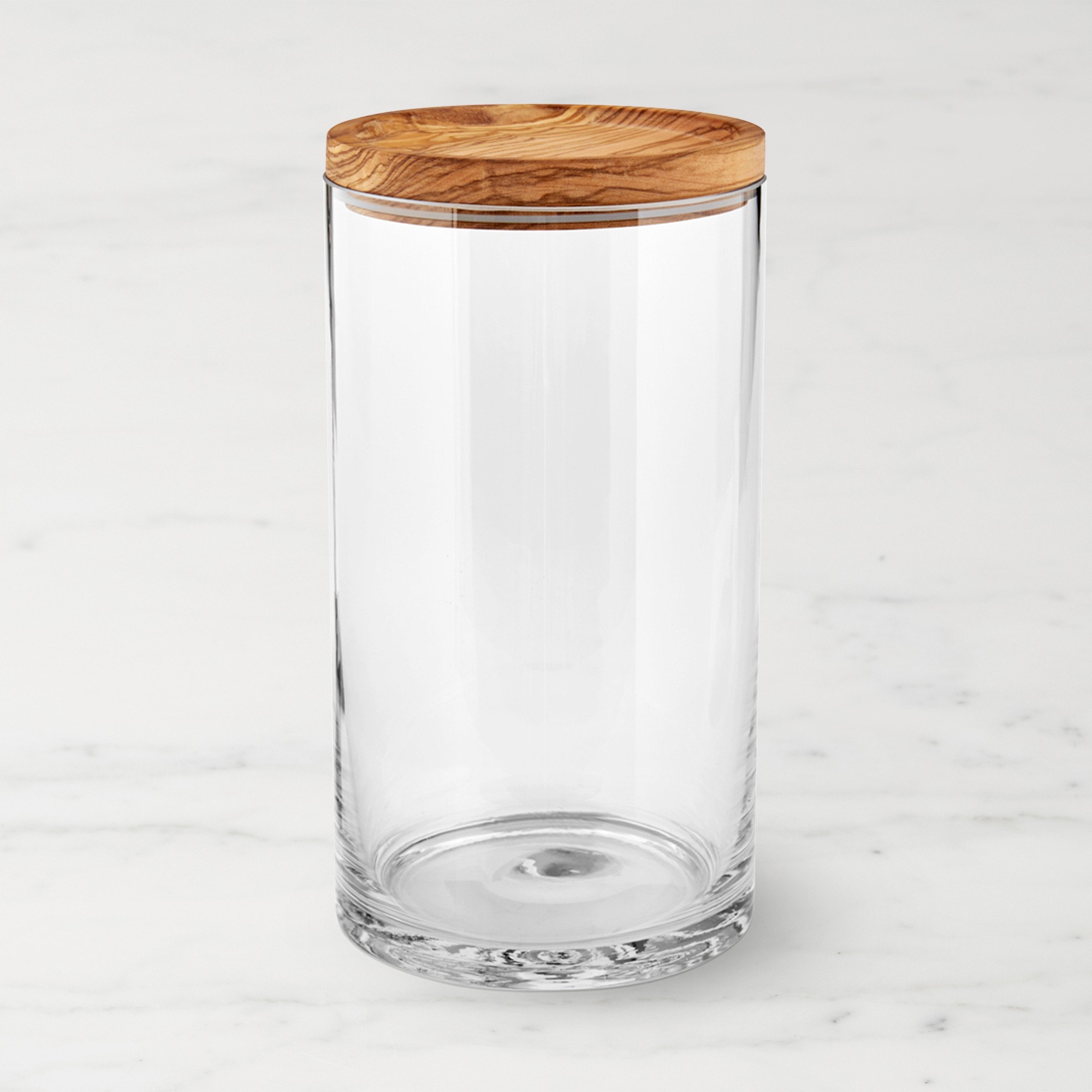 Williams Sonoma Olivewood & Glass Canister