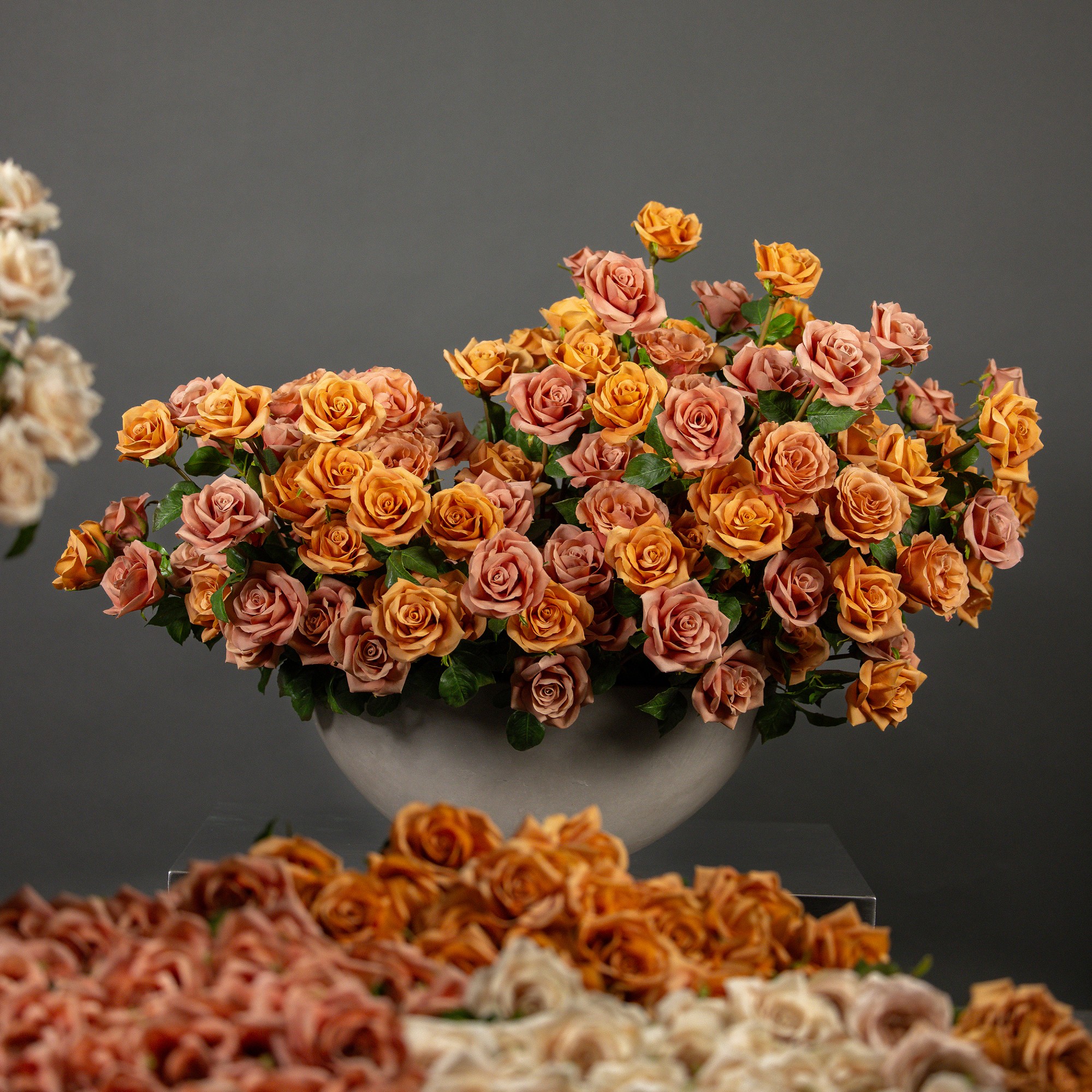 Jeff Leatham x Williams Sonoma Real Touch Faux Toffee Rose Stems, Set of 12