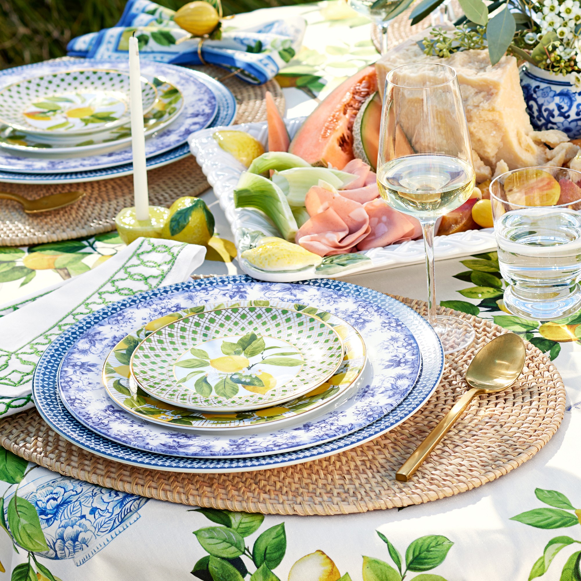 English Floral Geo Charger