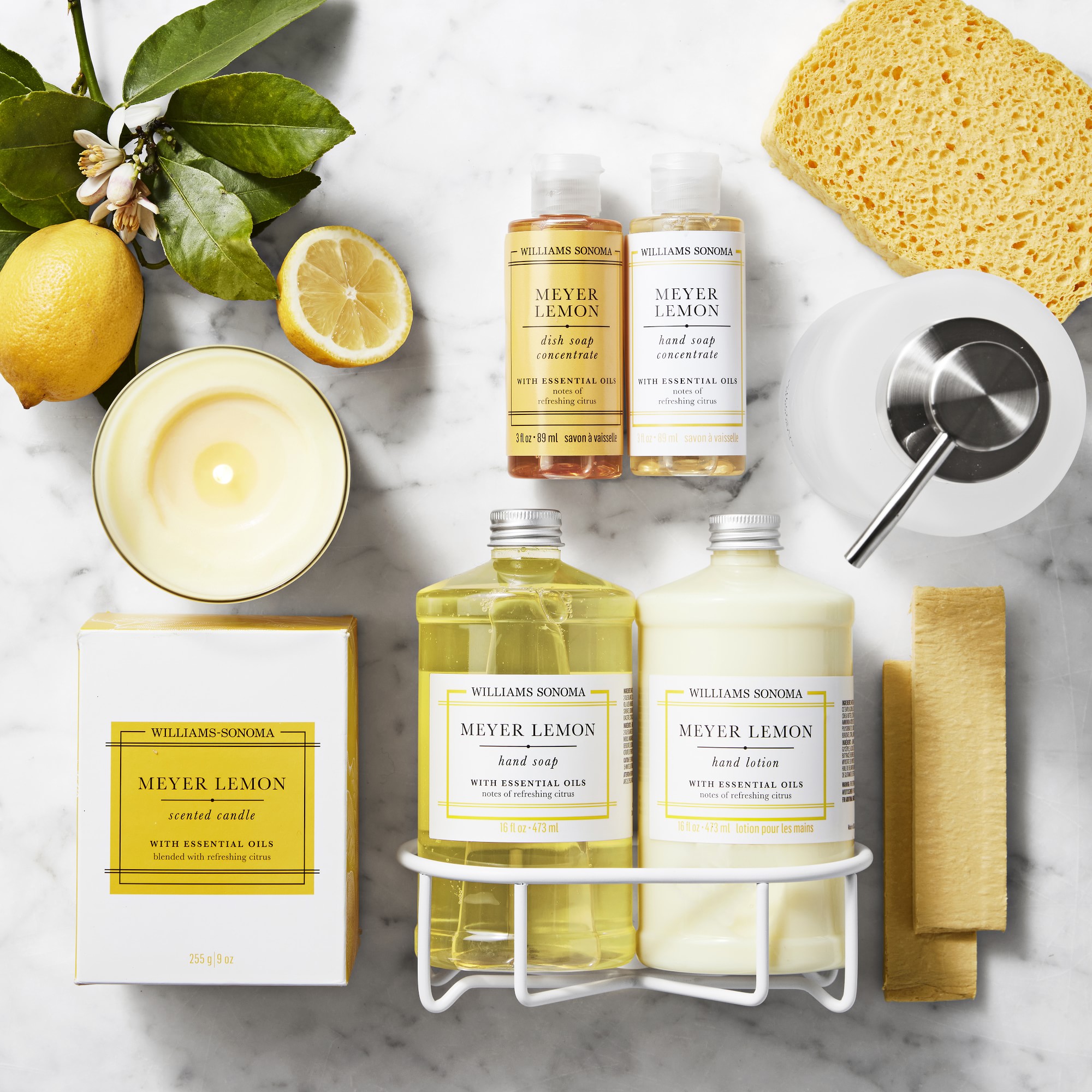 Williams Sonoma Meyer Lemon Hand Soap & Lotion 3-Piece Set