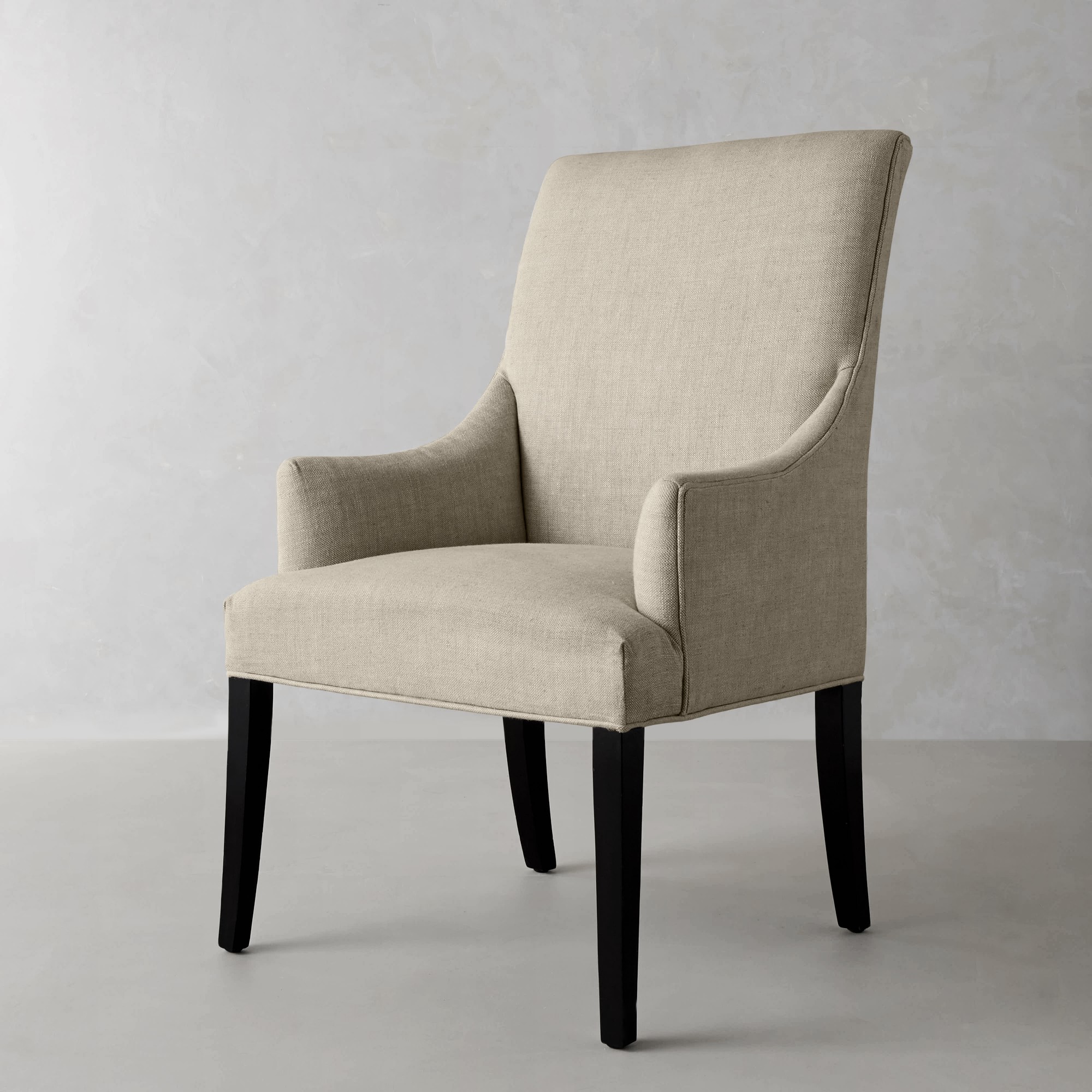 Belvedere Dining Armchair, Natural Chunky Linen
