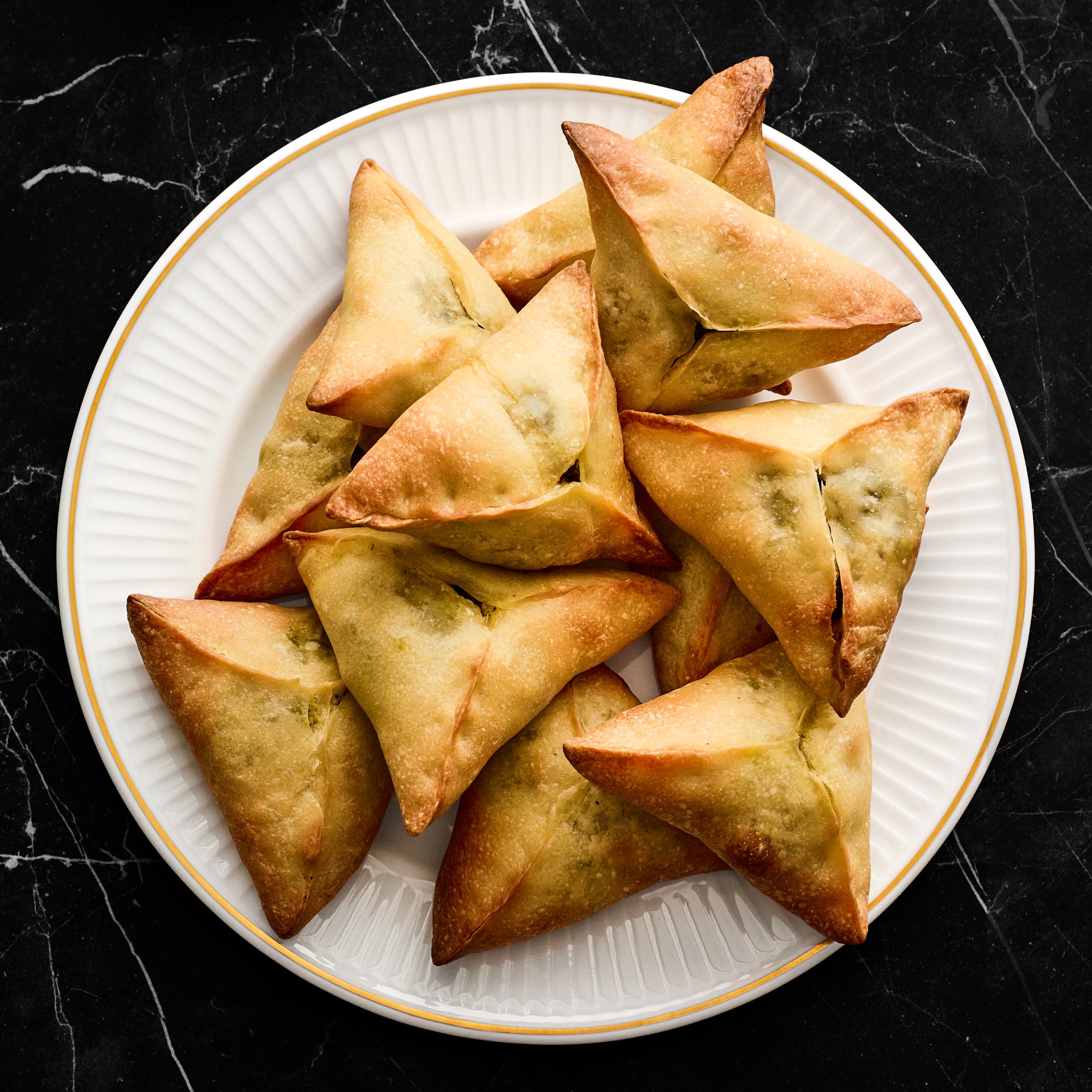 Pillivuyt Plisse Gold Porcelain Dinner Plates, Set of 4