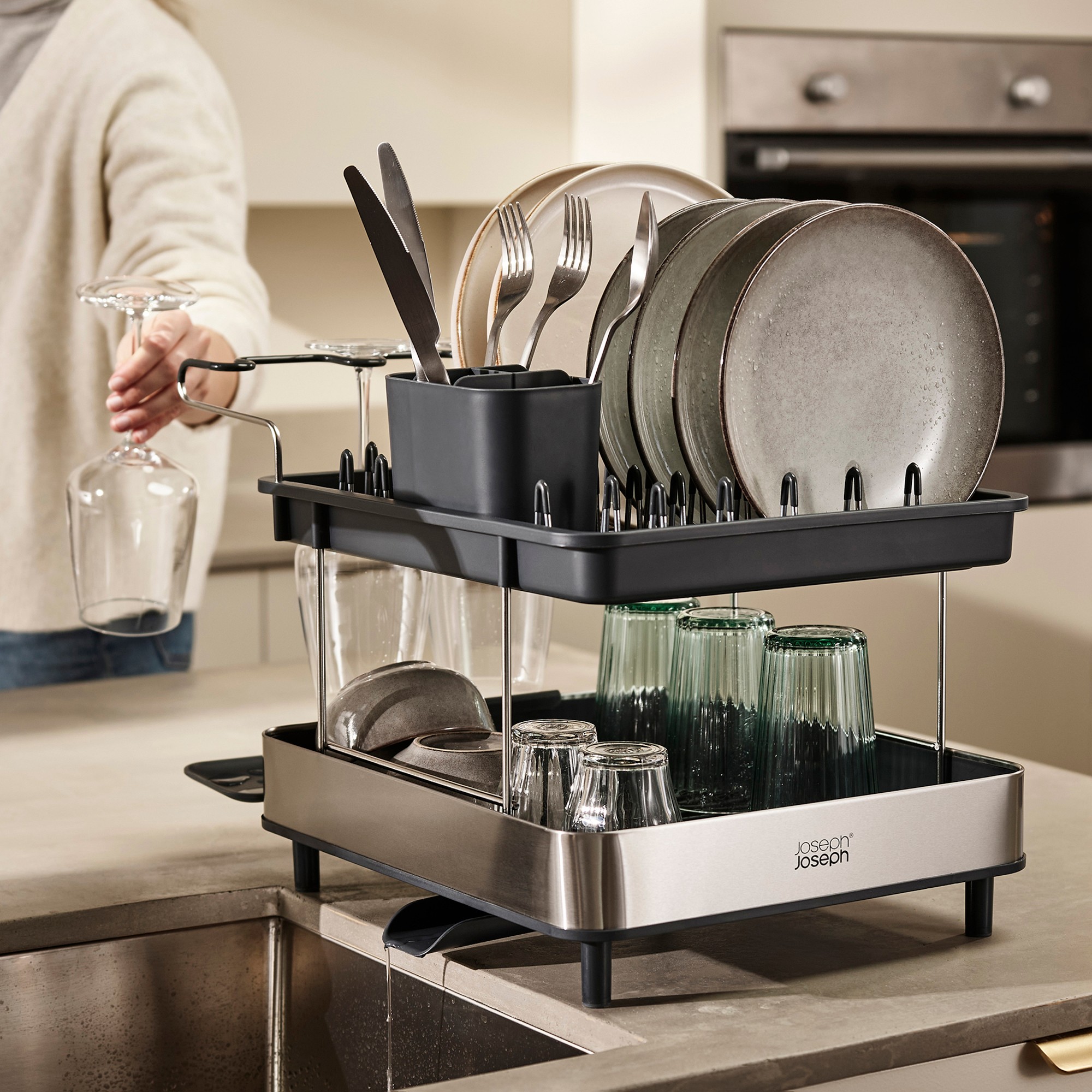 JosephJoseph Excel Steel 2-Tier Dish Rack