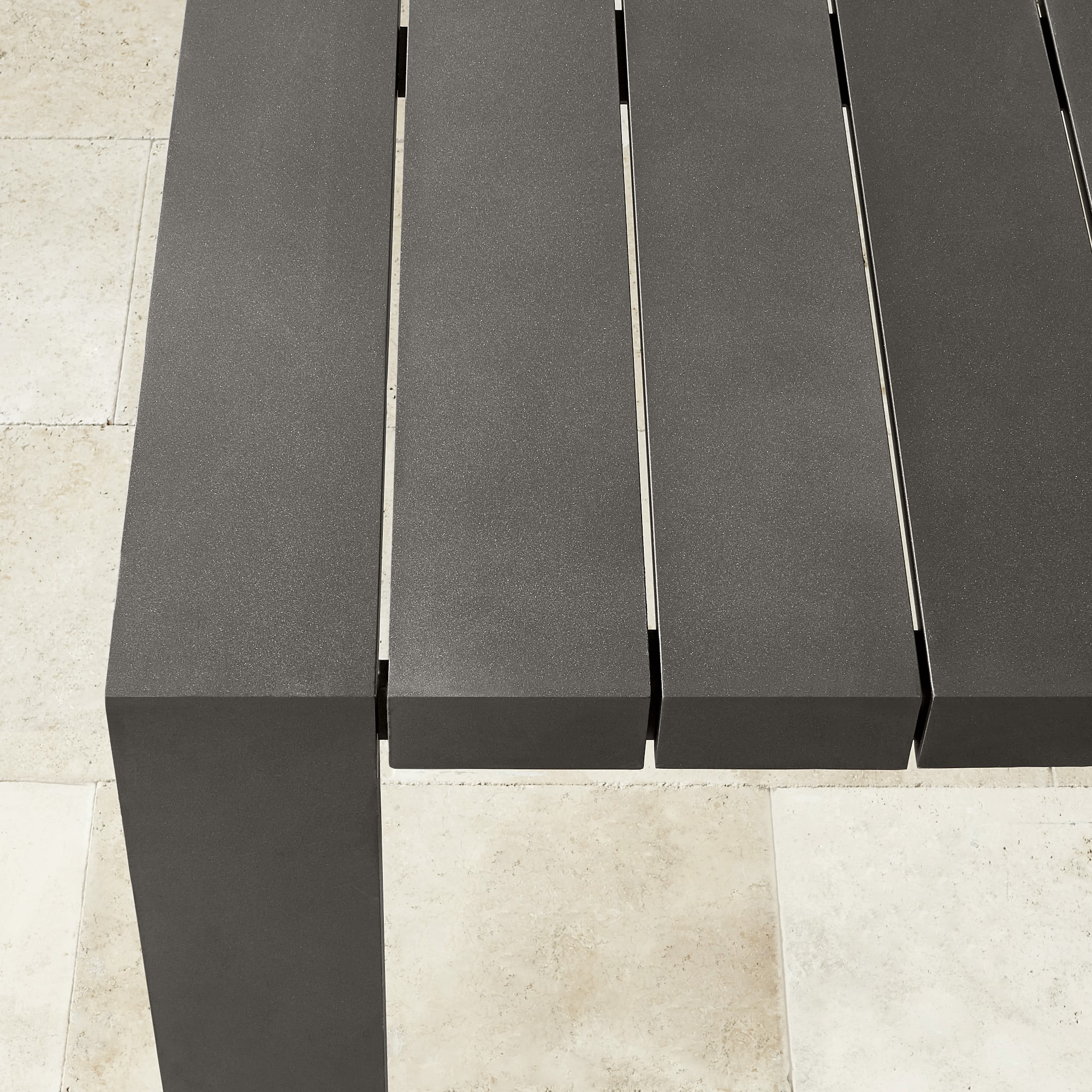 Larnaca Slate Grey Metal Dining Table & Dining Chairs (94