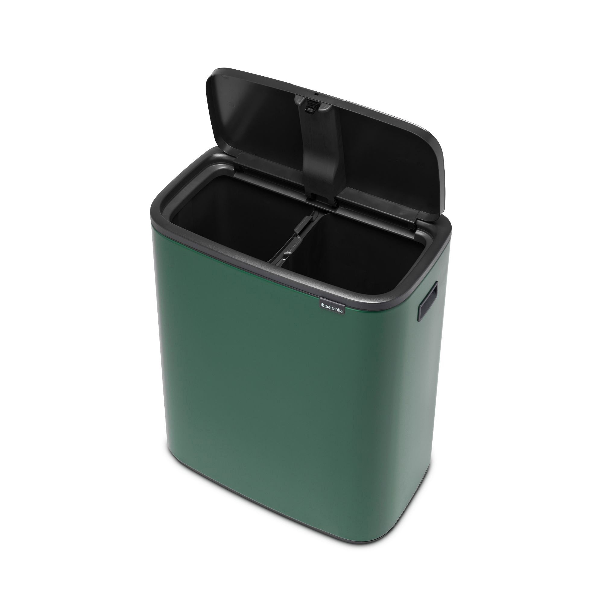 Brabantia Bo Touch Top Dual Compartment Recycling Trash Can, 2 x 8 Gallon