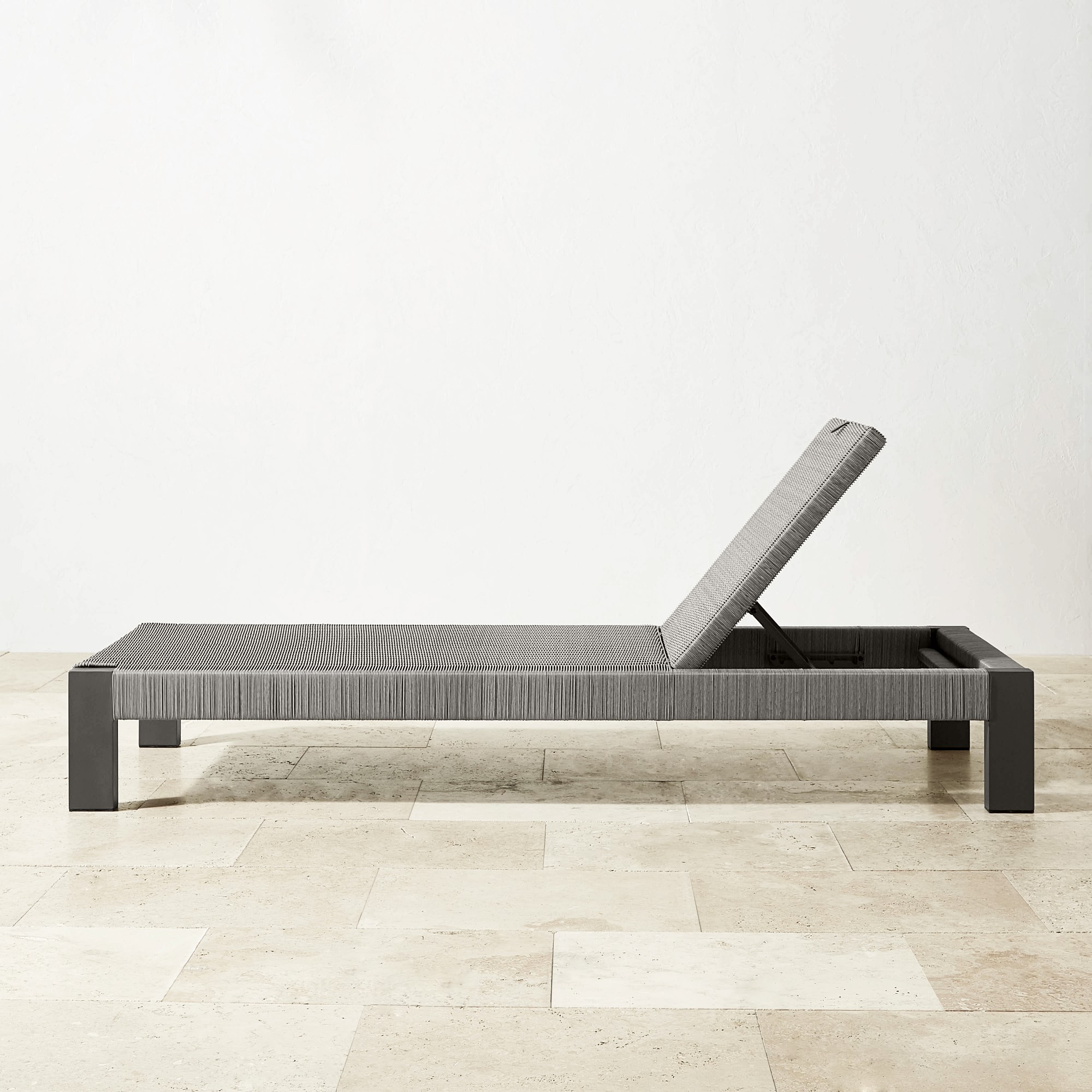 Larnaca Outdoor Slate Grey Metal x All-Weather Weave Chaise