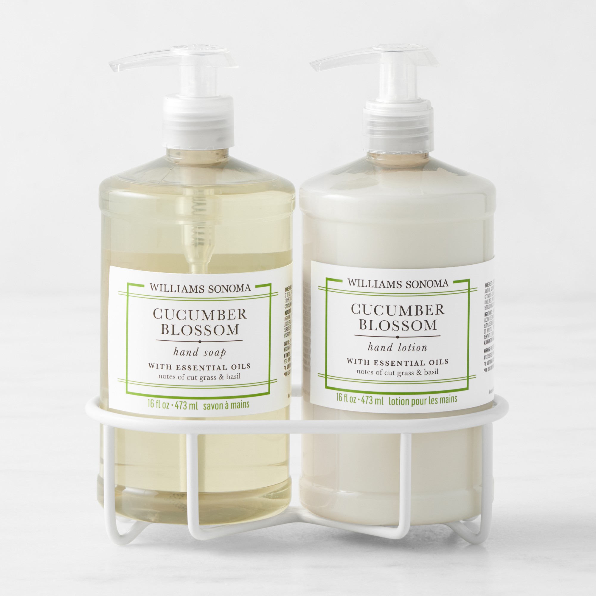 Williams Sonoma Cucumber Blossom Hand Soap & Lotion 3-Piece Set