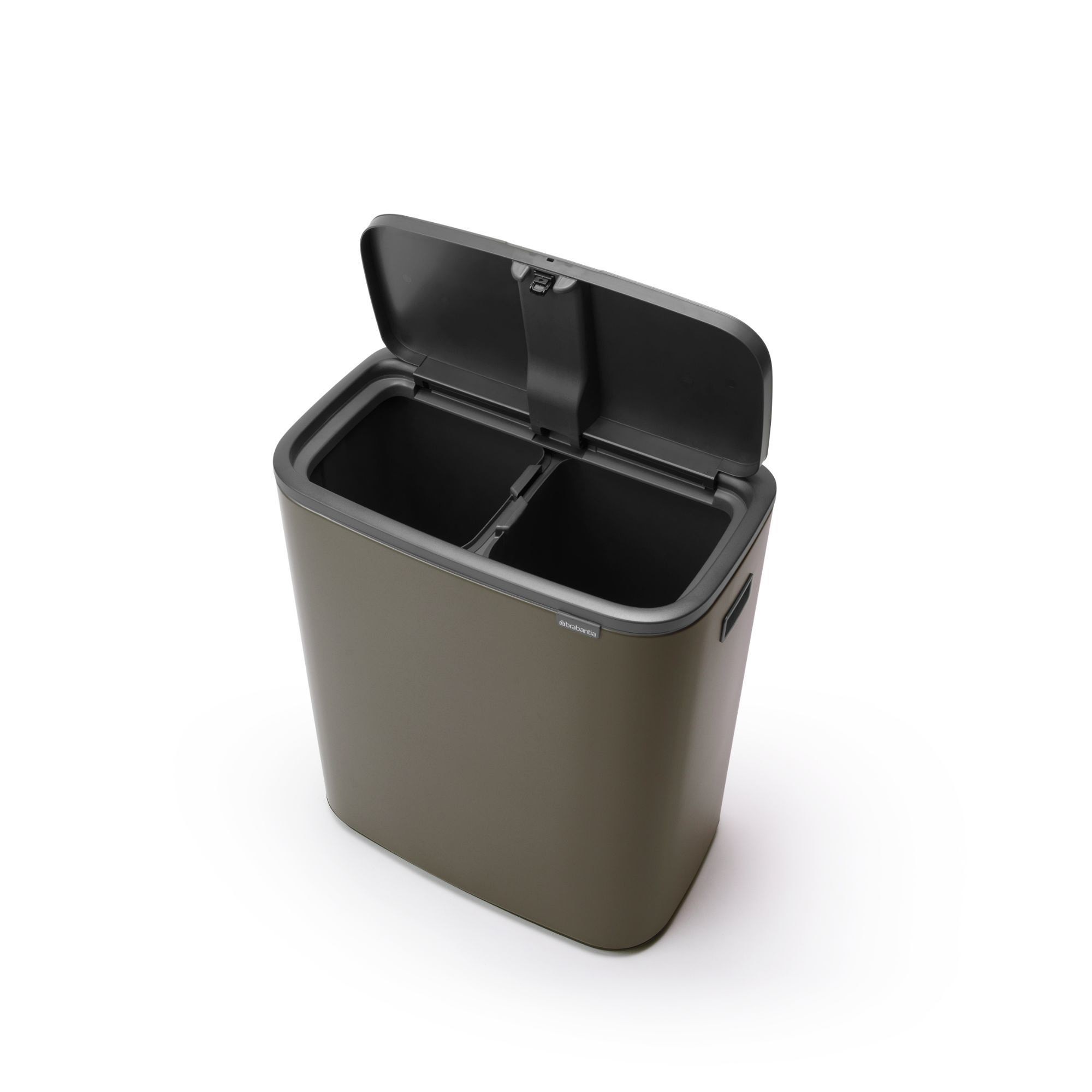Brabantia Bo Touch Top Dual Compartment Recycling Trash Can, 2 x 8 Gallon