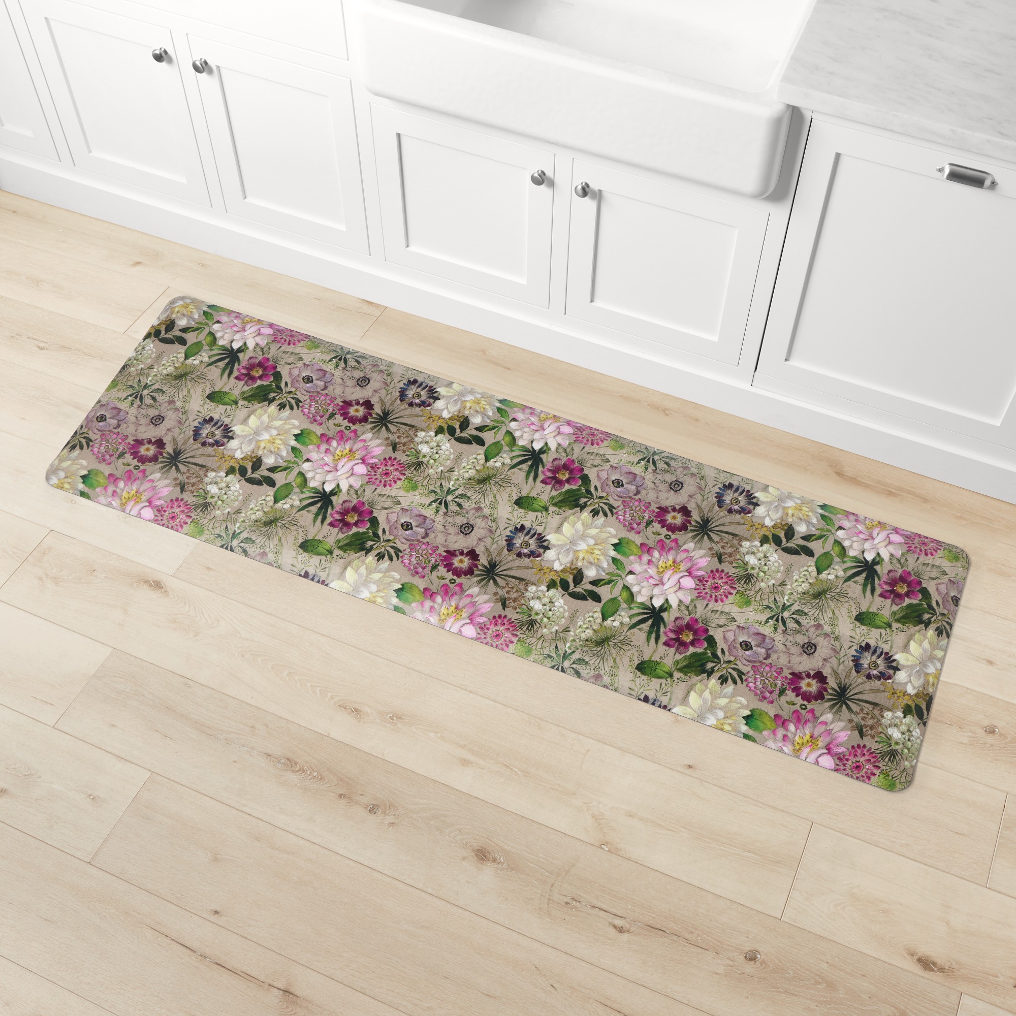 Happy Feet Famille Rose Cushioned Kitchen Mat