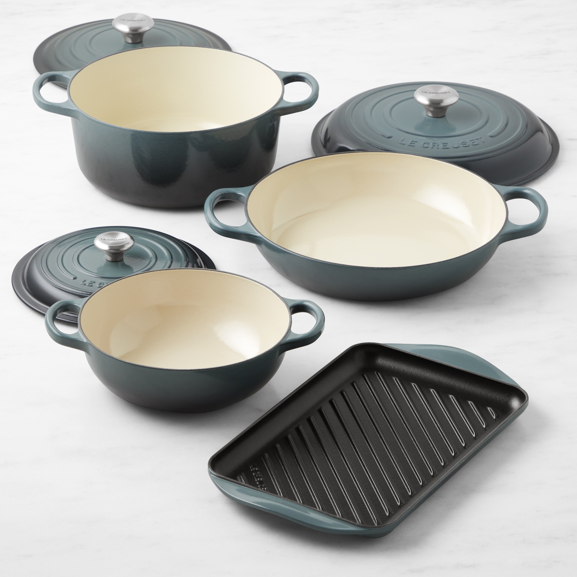 Le Creuset Signature Enameled Cast Iron 7-Piece Essential Cookware Set