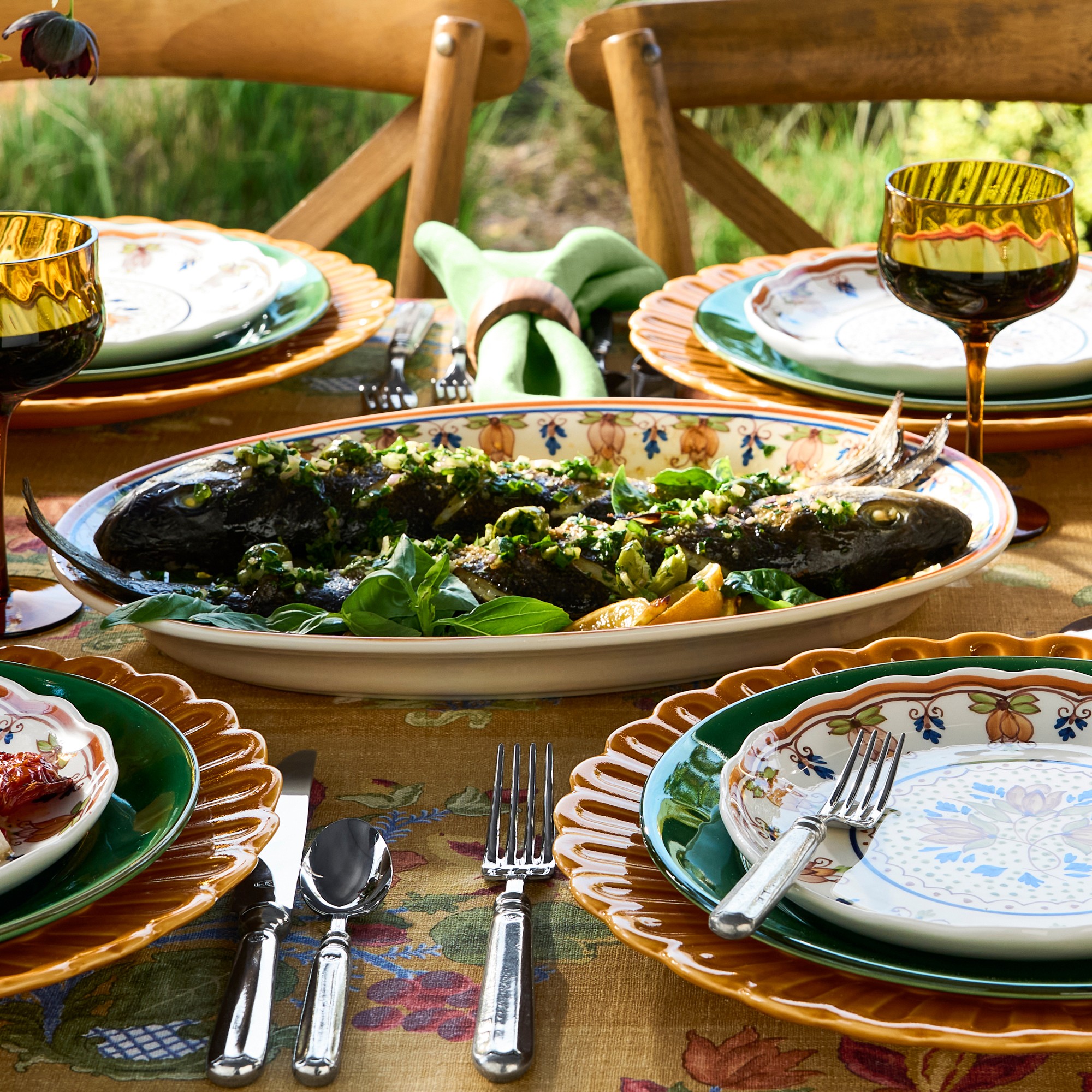 Floral Autumnal Salad Plate