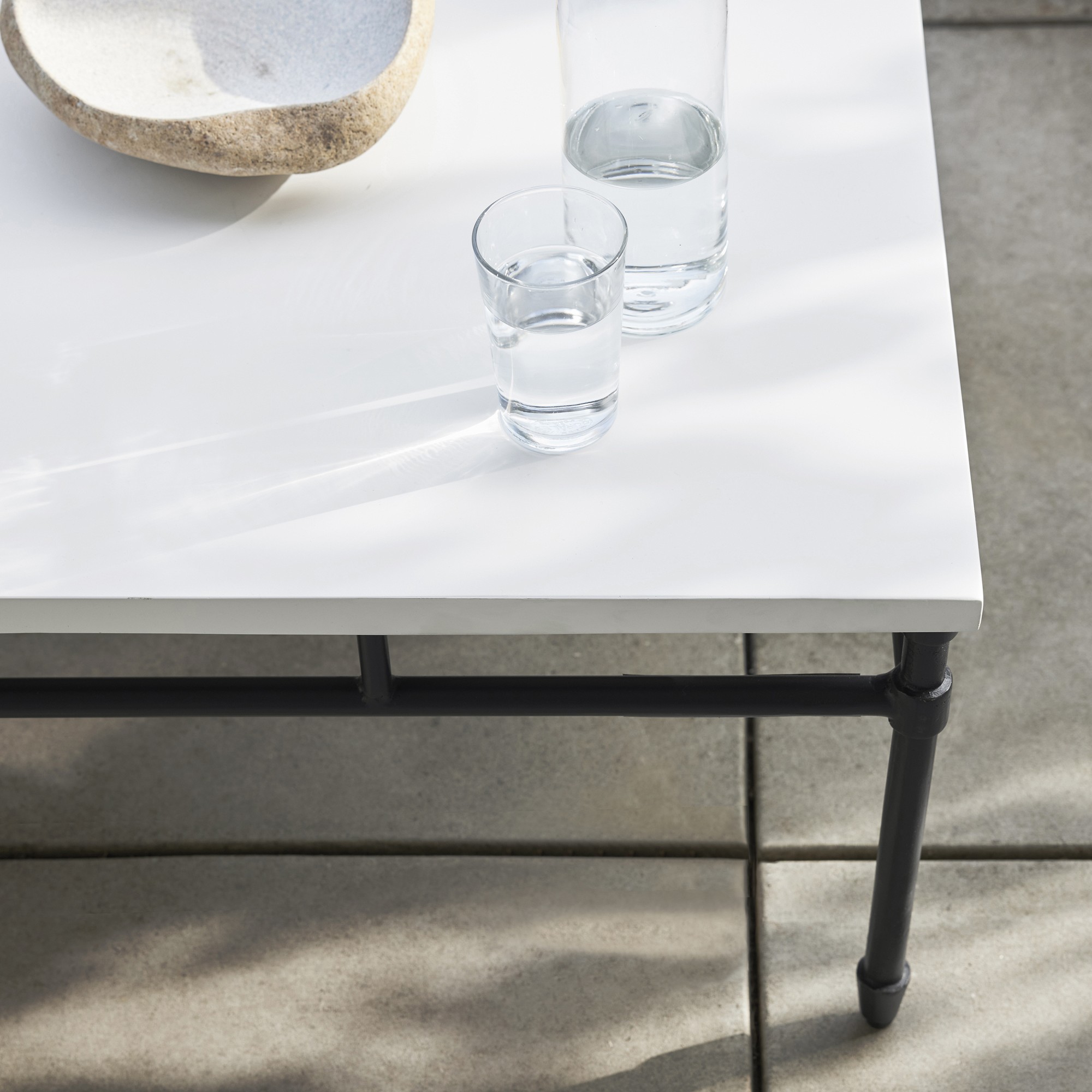 Calistoga Outdoor Fiberstone Rectangular Coffee Table (48