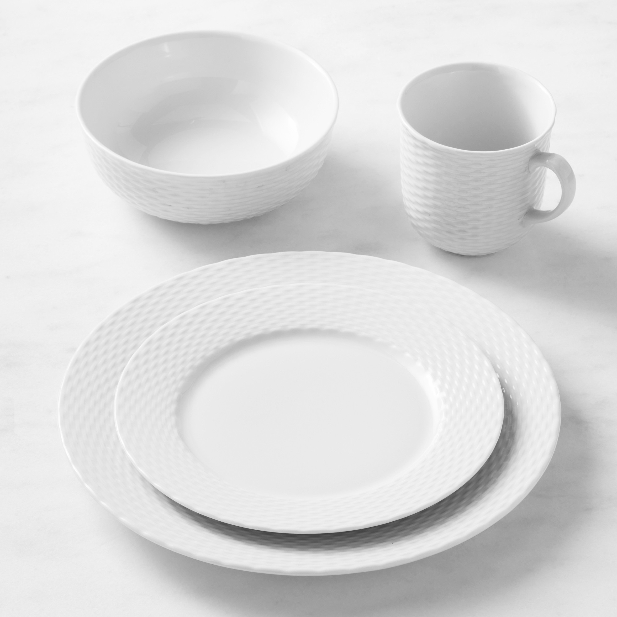 Pillivuyt Basketweave Porcelain Dinnerware Sets