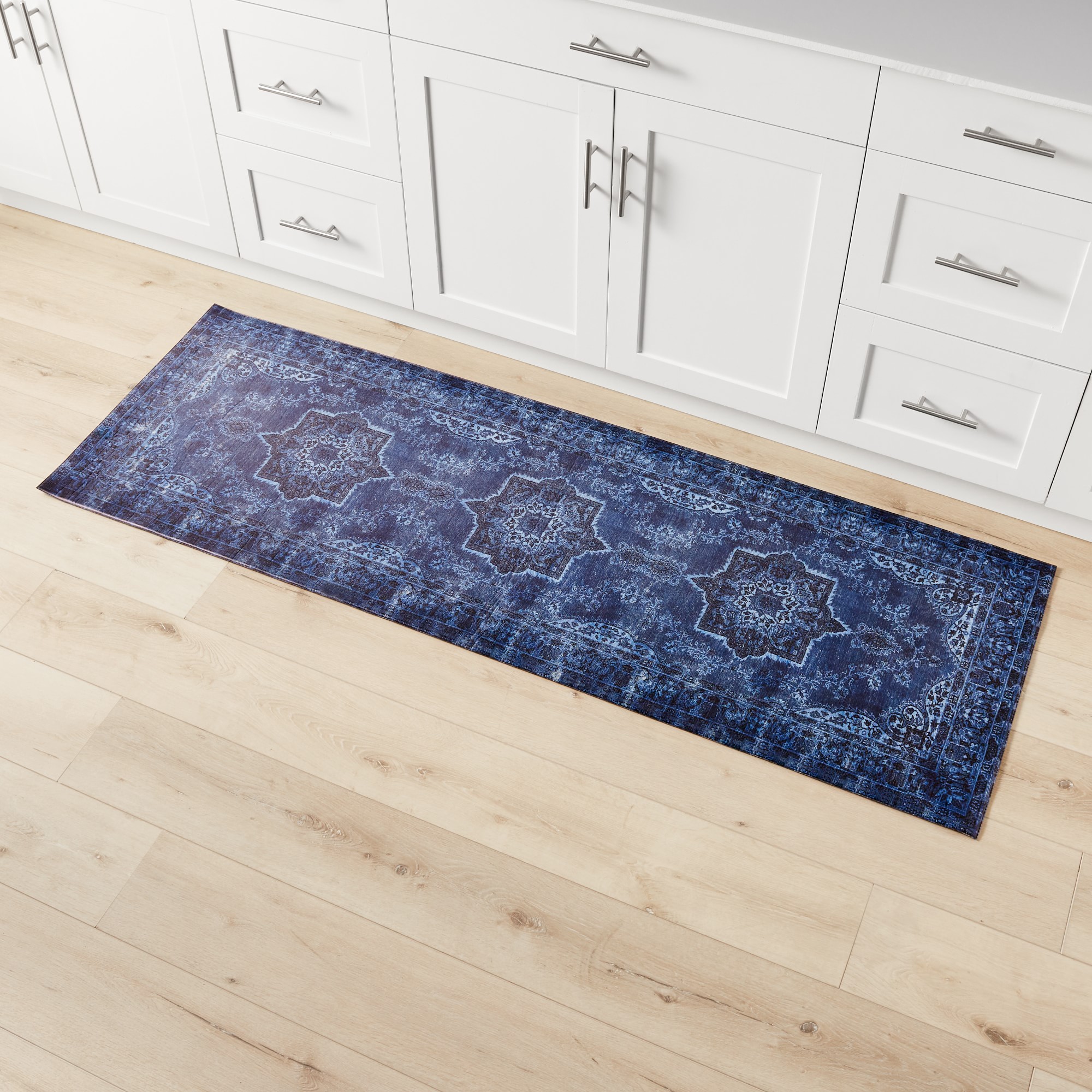 Williams Sonoma Faux Knotted Rug Comfort Mat, Blue