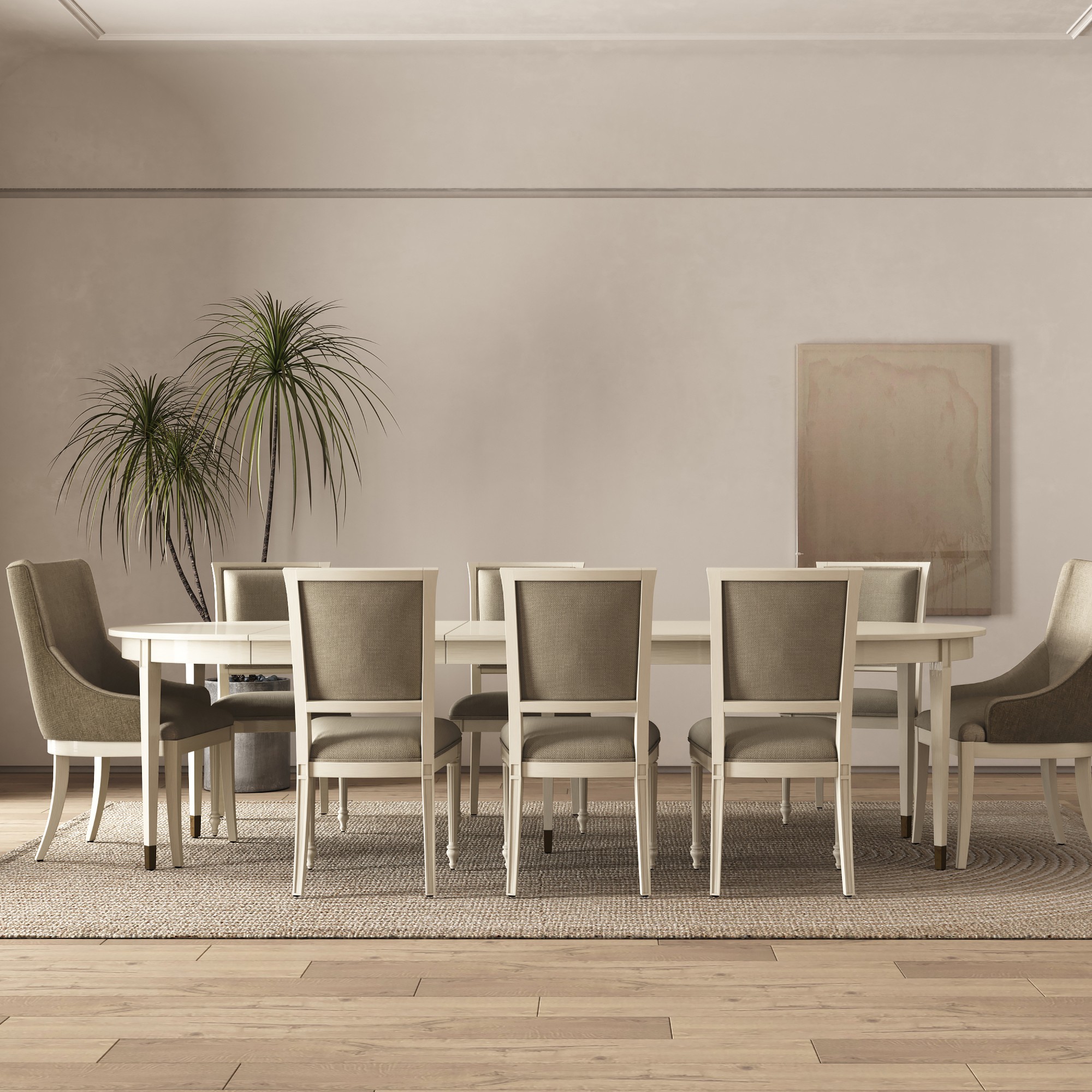 Jonathan Charles Synodic Swedish Extendable Round Dining Table (44