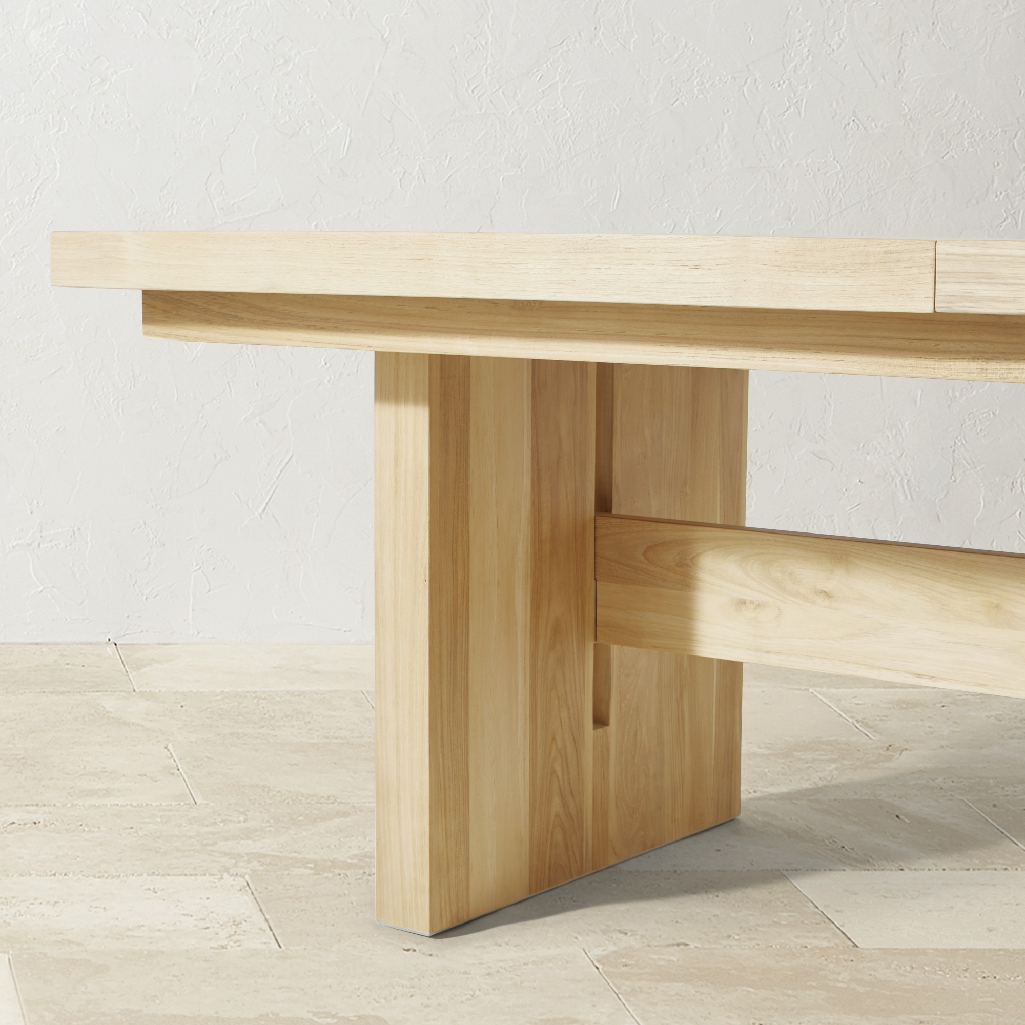 San Clemente Outdoor Natural Teak Rectangular Dining Table (84