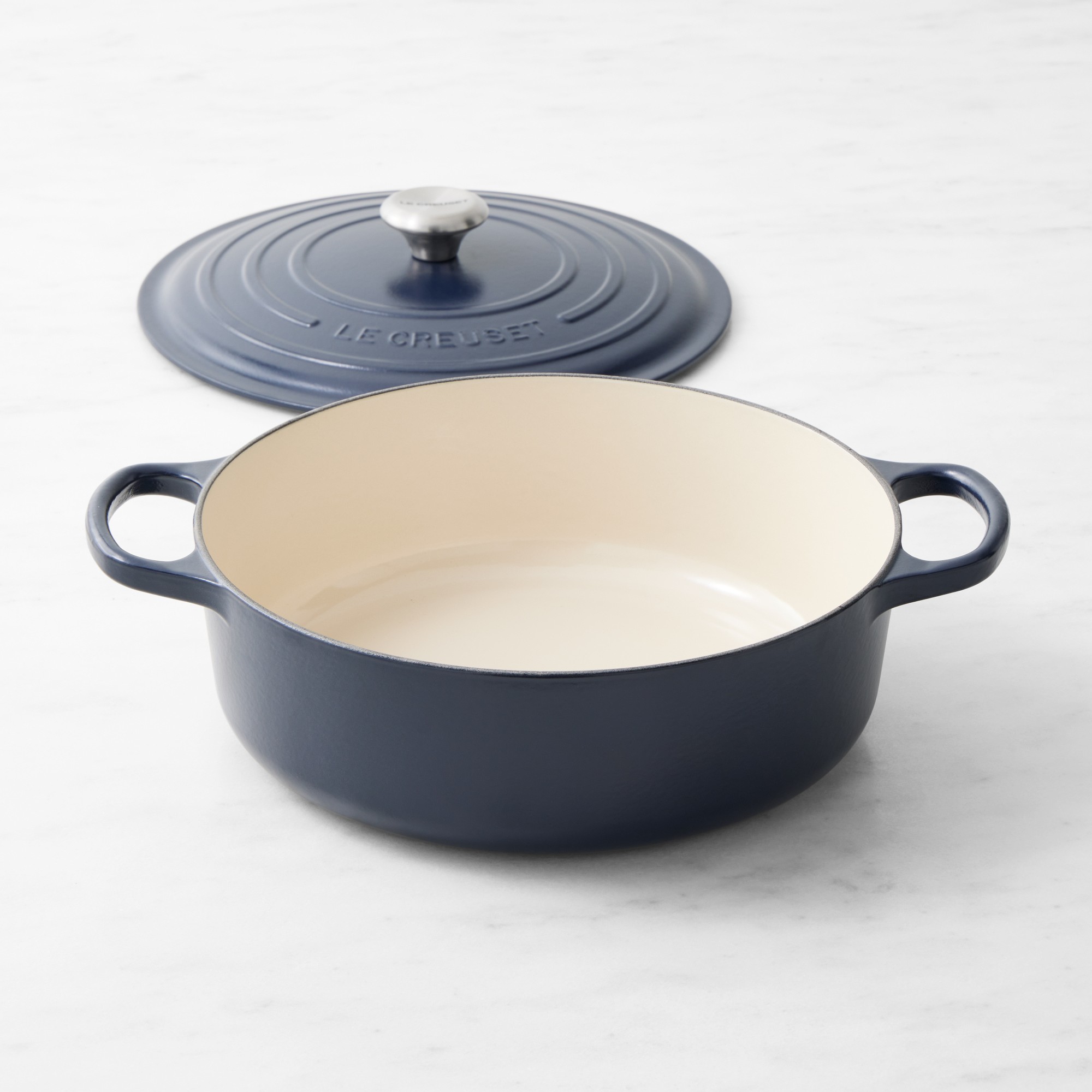Le Creuset Signature Enameled Cast Iron Round Wide Dutch Oven, 6 3/4-Qt.