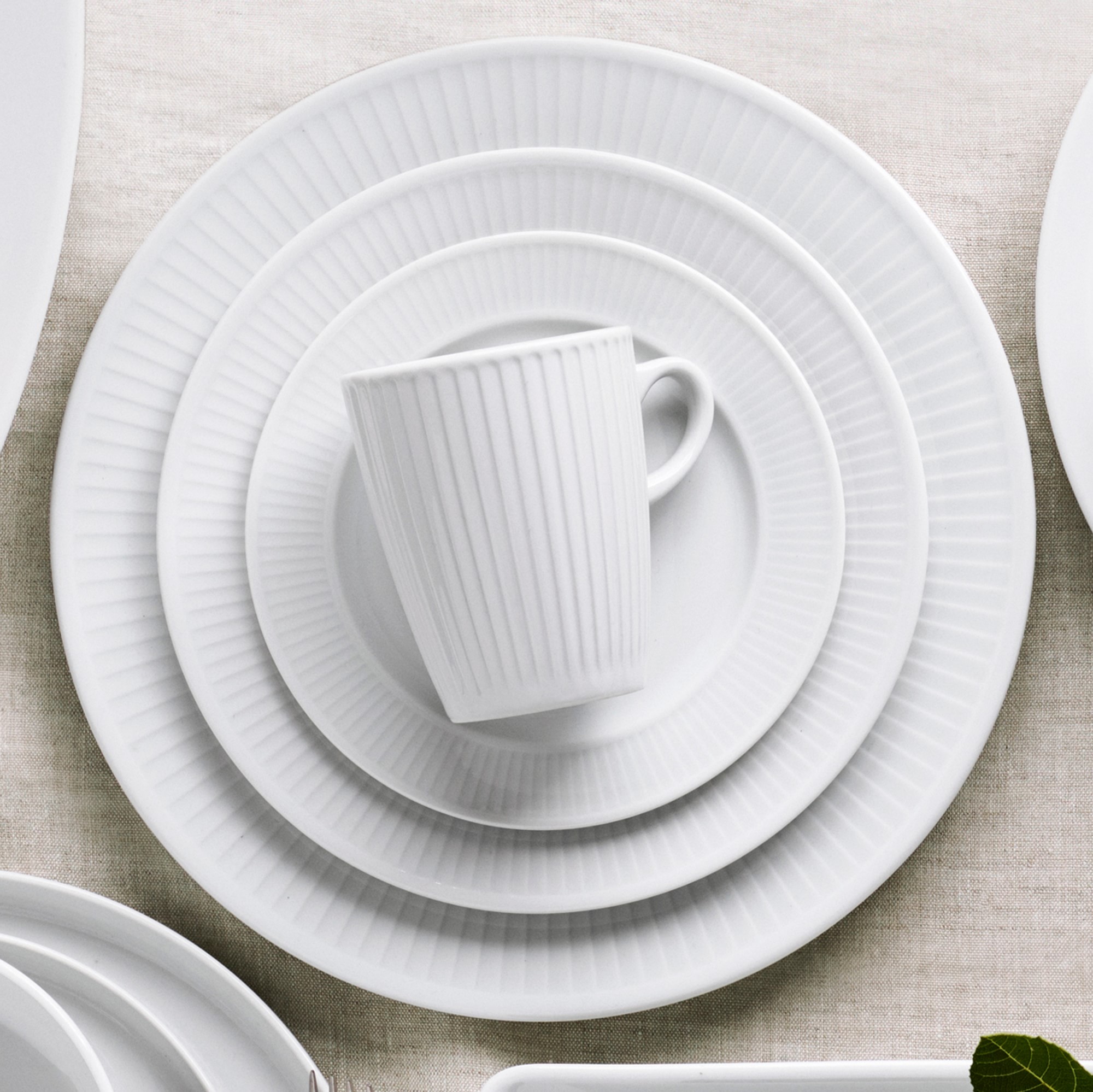 Pillivuyt Plisse Porcelain Mugs