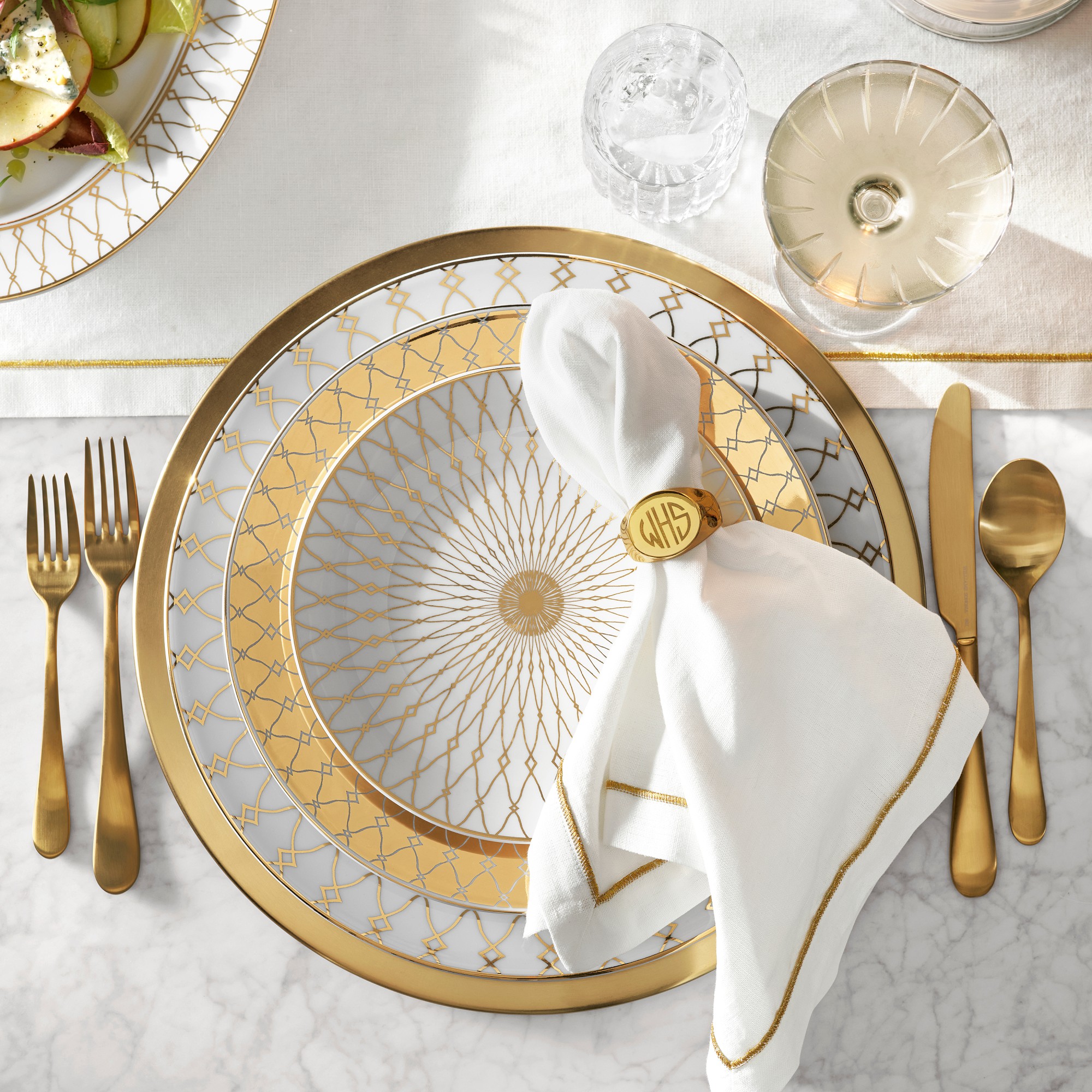 Regency Gold Appetizer Plates, Set of 4