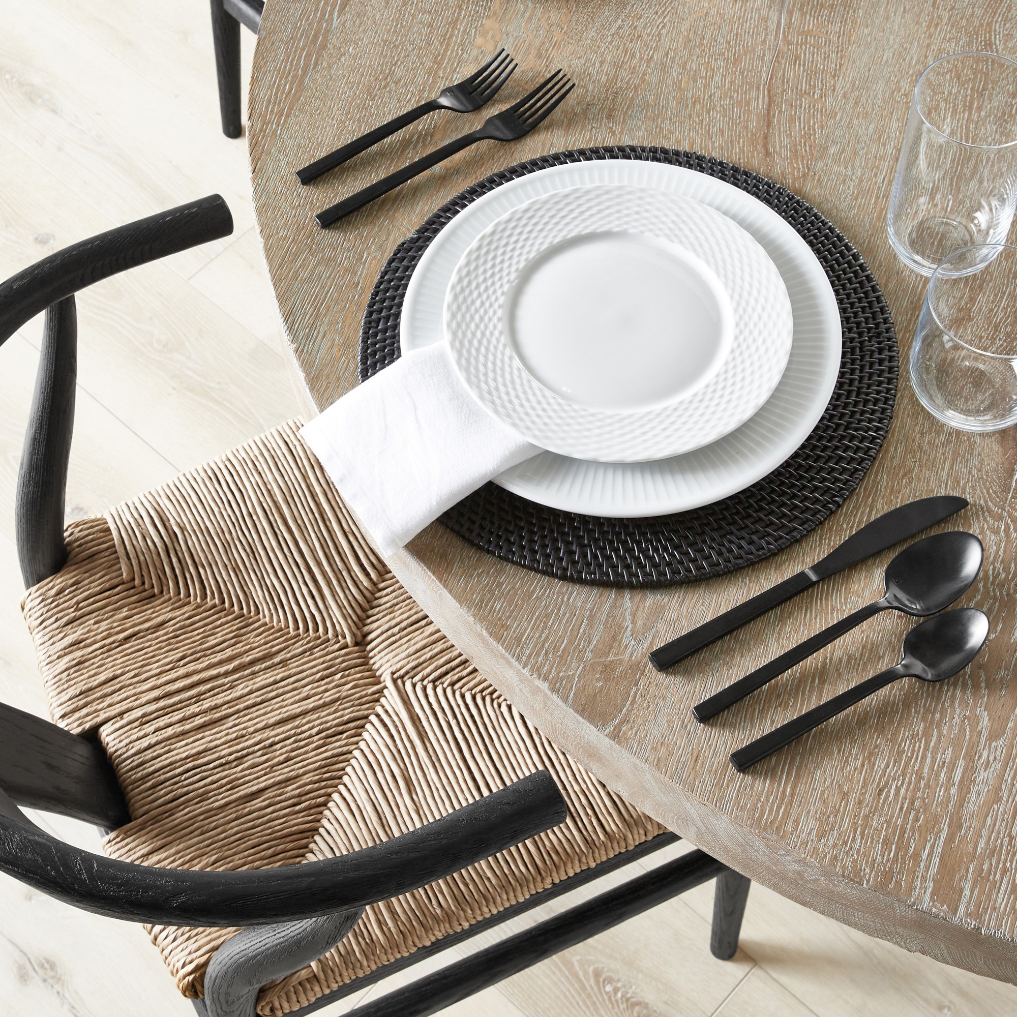 Pillivuyt Basketweave Porcelain Salad Plates, Set of 4