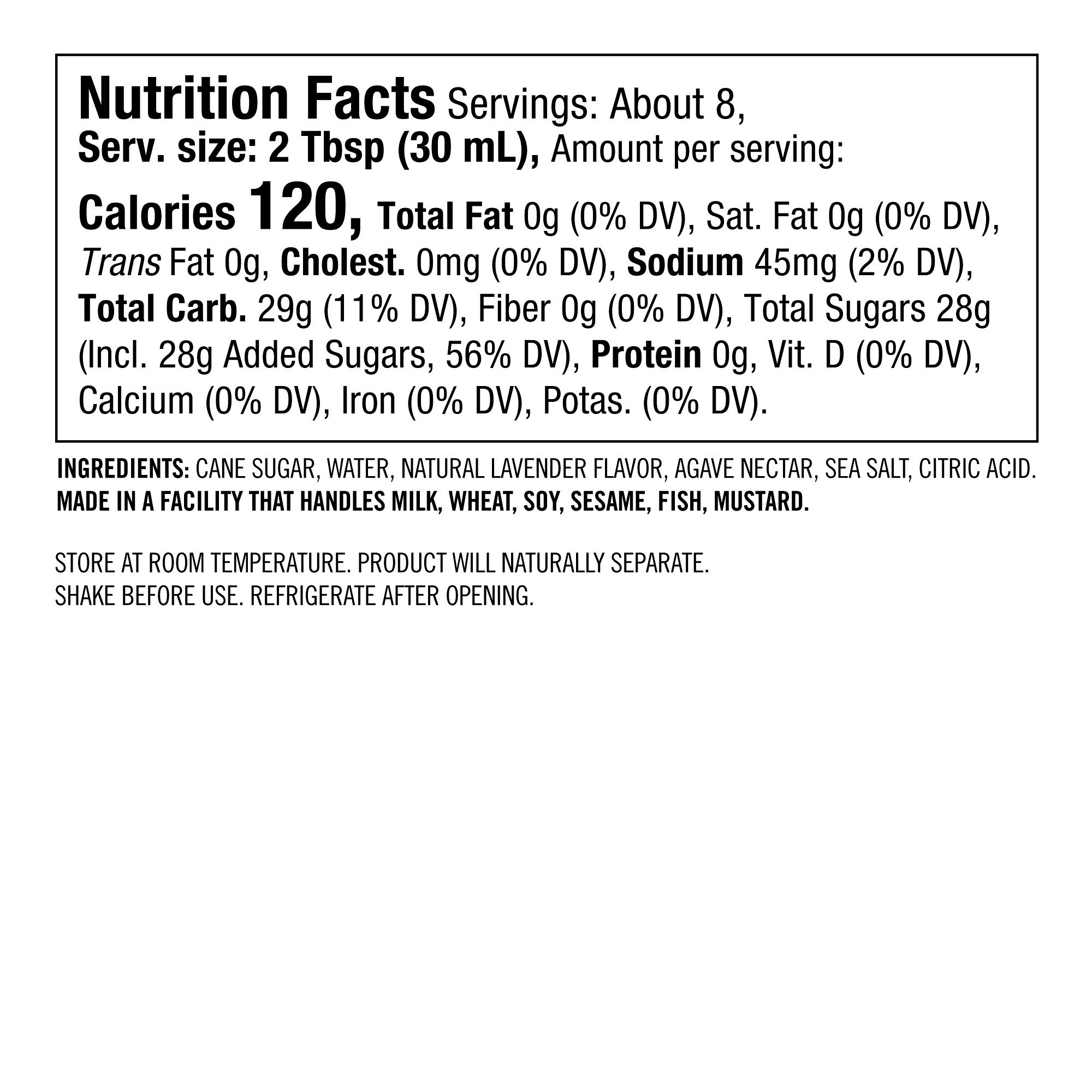 Williams Sonoma Coffee Syrup, Lavender