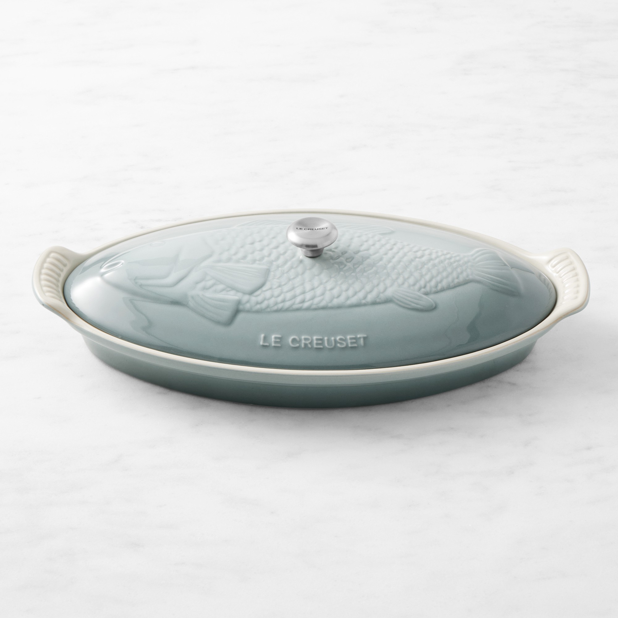 Le Creuset Stoneware Oval Fish Baker, 1 3/4 Qt.