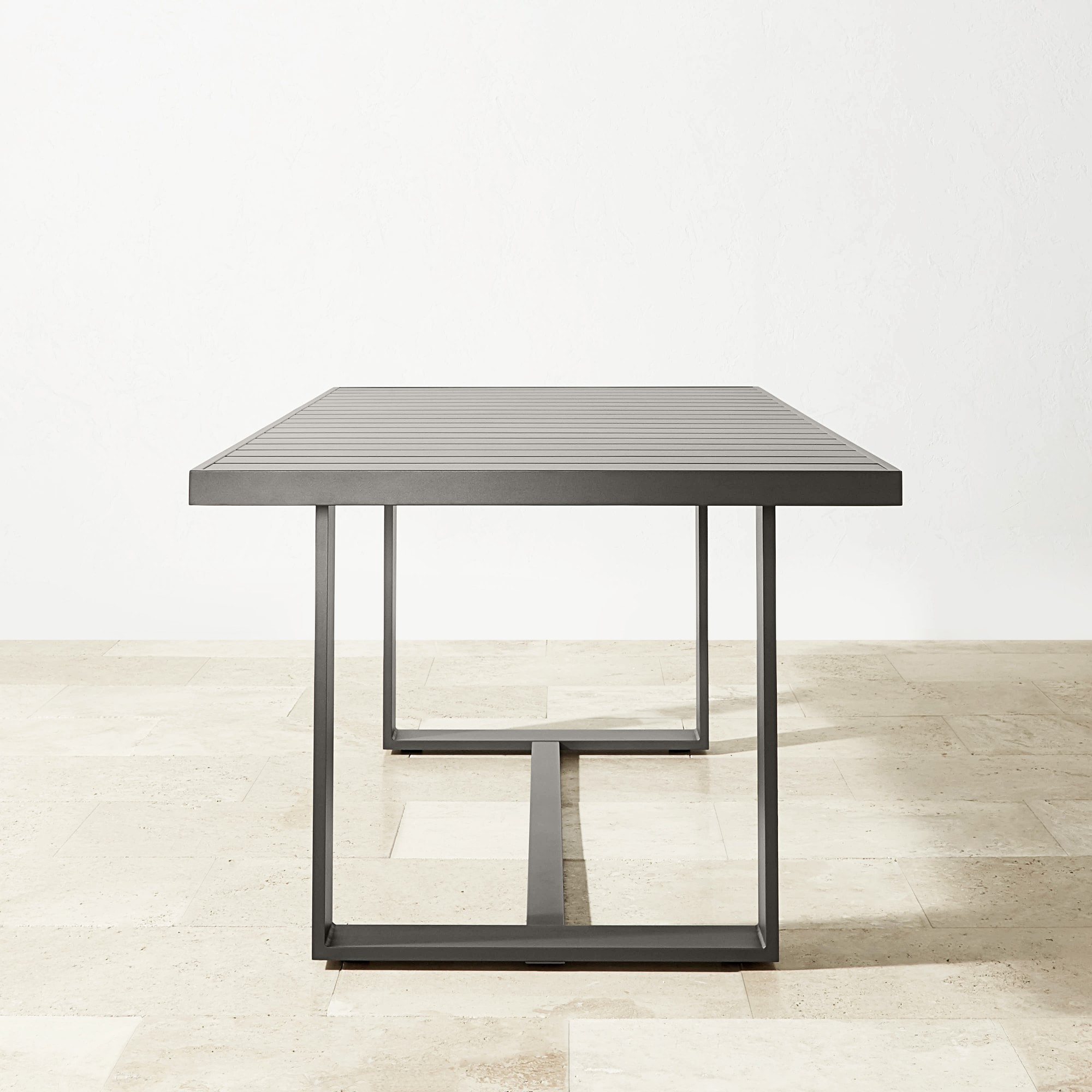 Santa Barbara Slate Outdoor Metal Dining Table & Dining Chairs (84