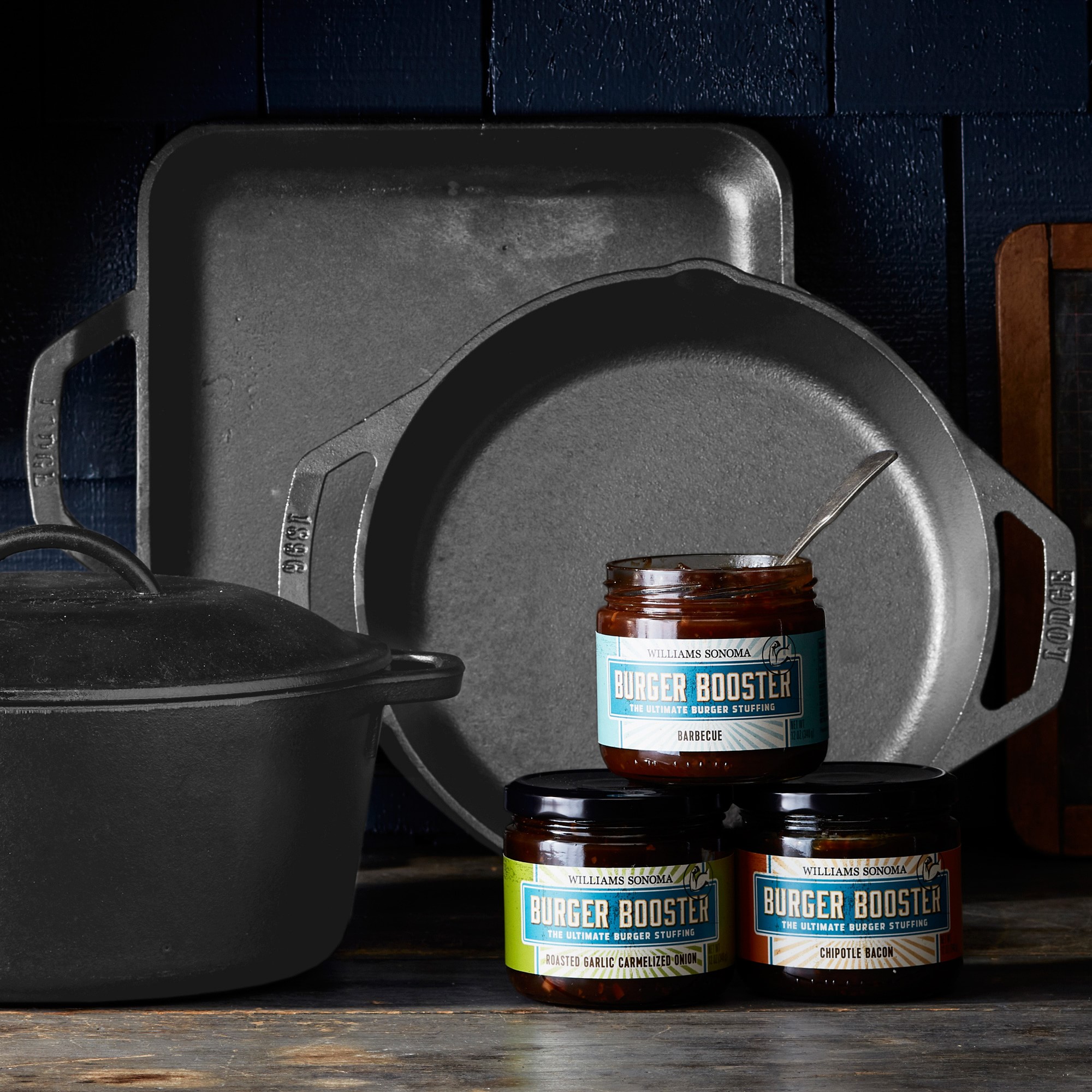 Lodge Chef Collection Seasoned Cast Iron Double Handled Square Griddle, 11