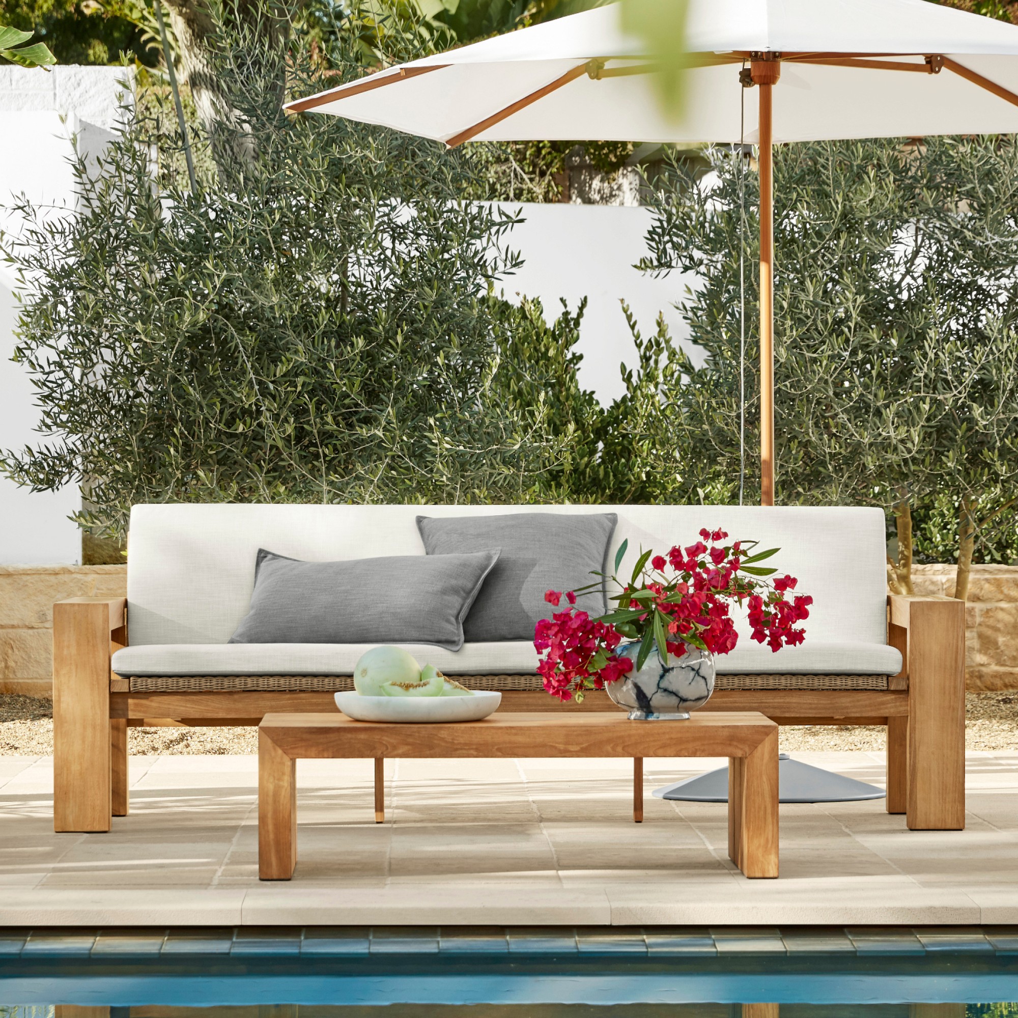 Larnaca Outdoor Teak x All-Weather Weave Sofa (68