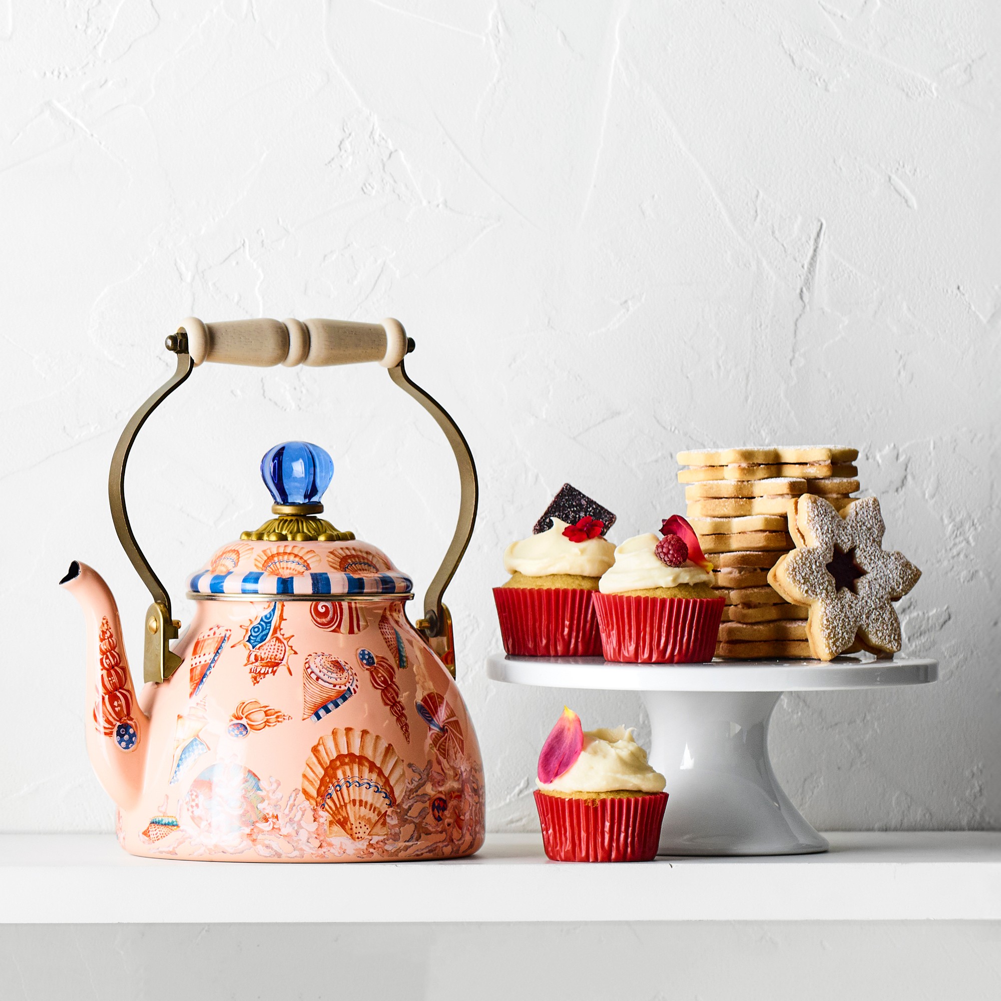 MacKenzie-Childs Coastal Shells Tea Kettle, 2-Qt.