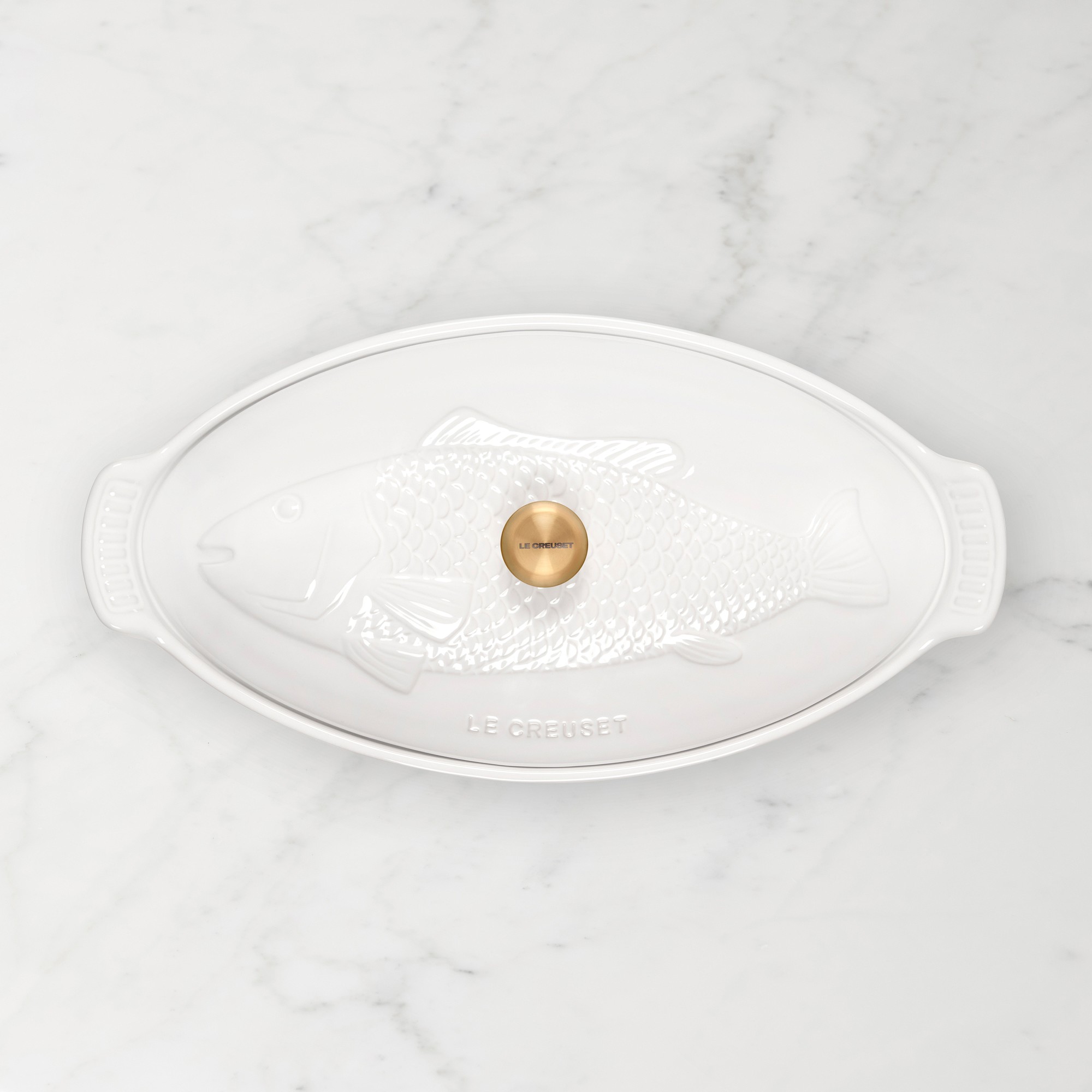 Le Creuset Stoneware Oval Fish Baker, 1 3/4 Qt.
