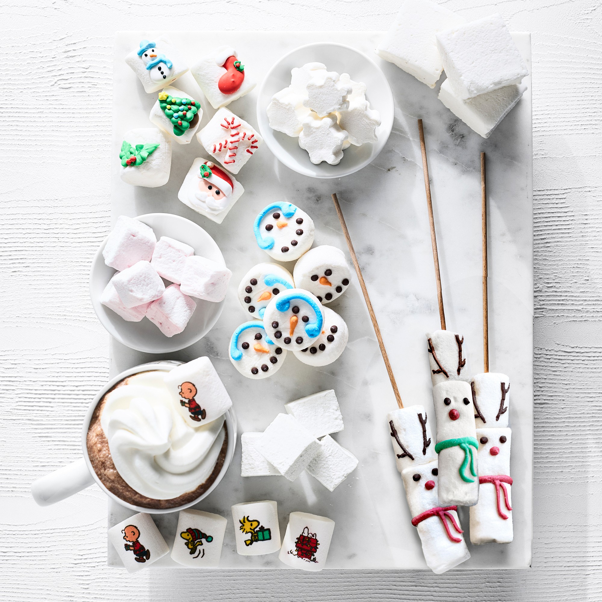 Marshmallow Reindeer on Sticks, Set of 4