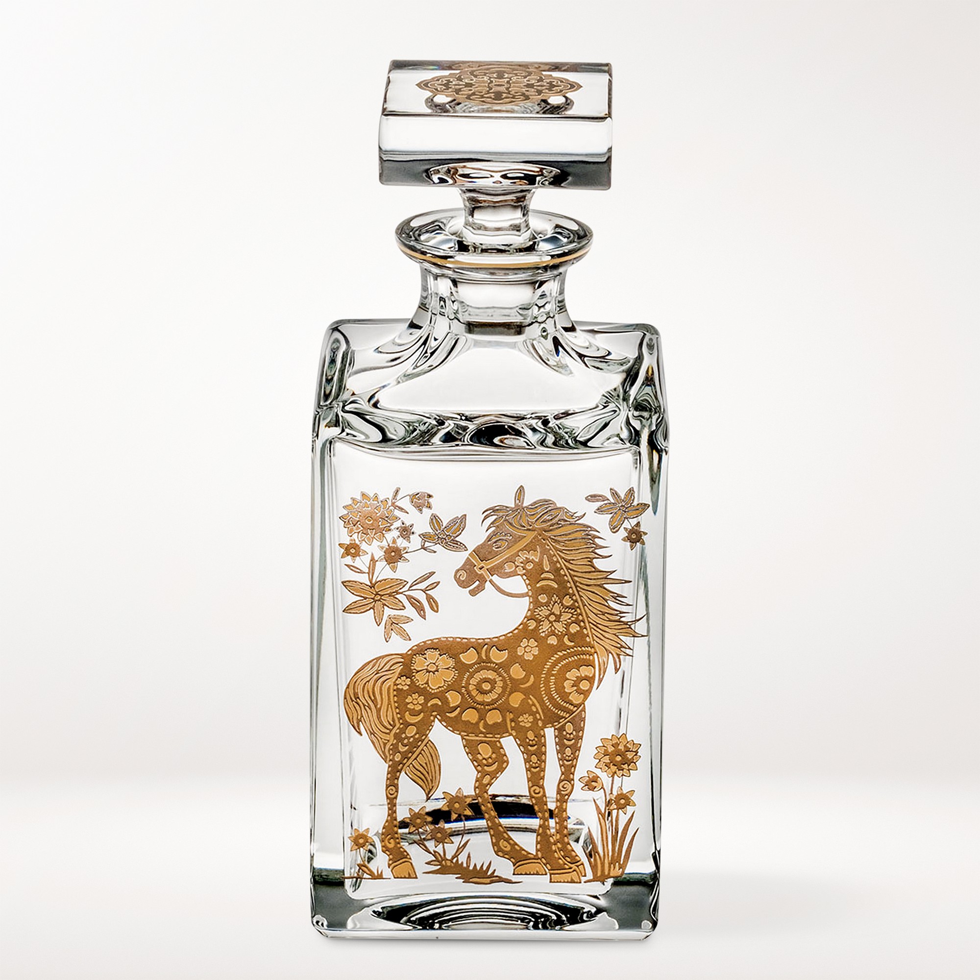 Vista Alegre Golden Crystal Lunar New Year Whiskey Decanters