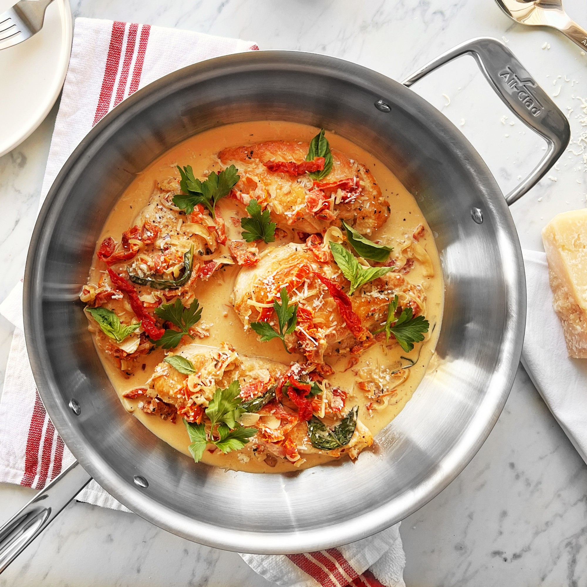 All-Clad D5® Brushed Stainless-Steel Weeknight Pan, 4-Qt.