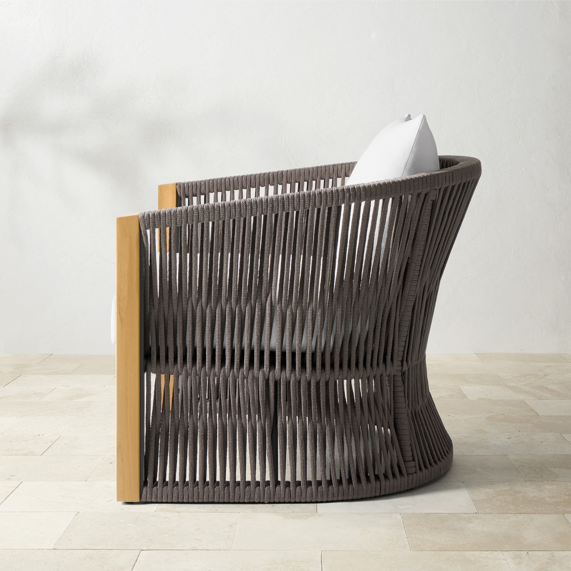 Pasadena Outdoor Teak and Rope Club Chair