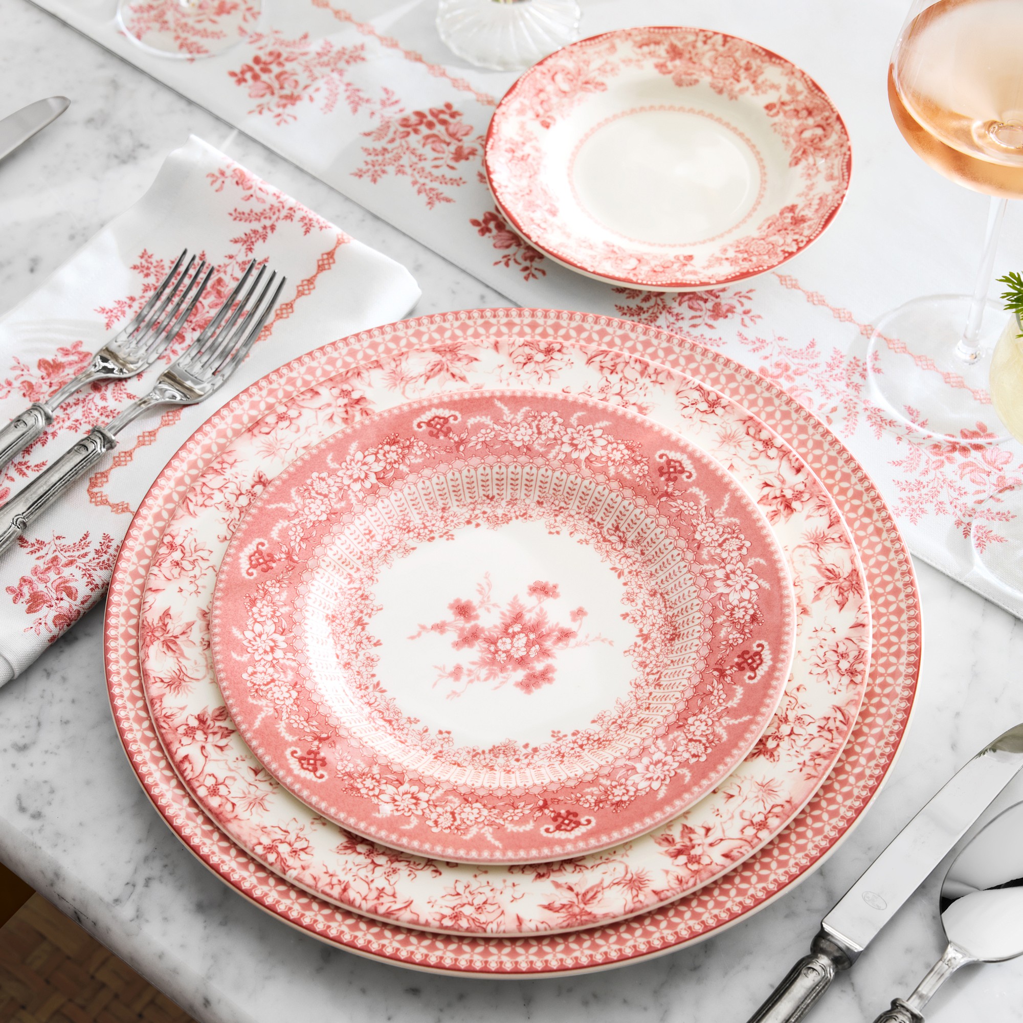English Floral Salad Plates