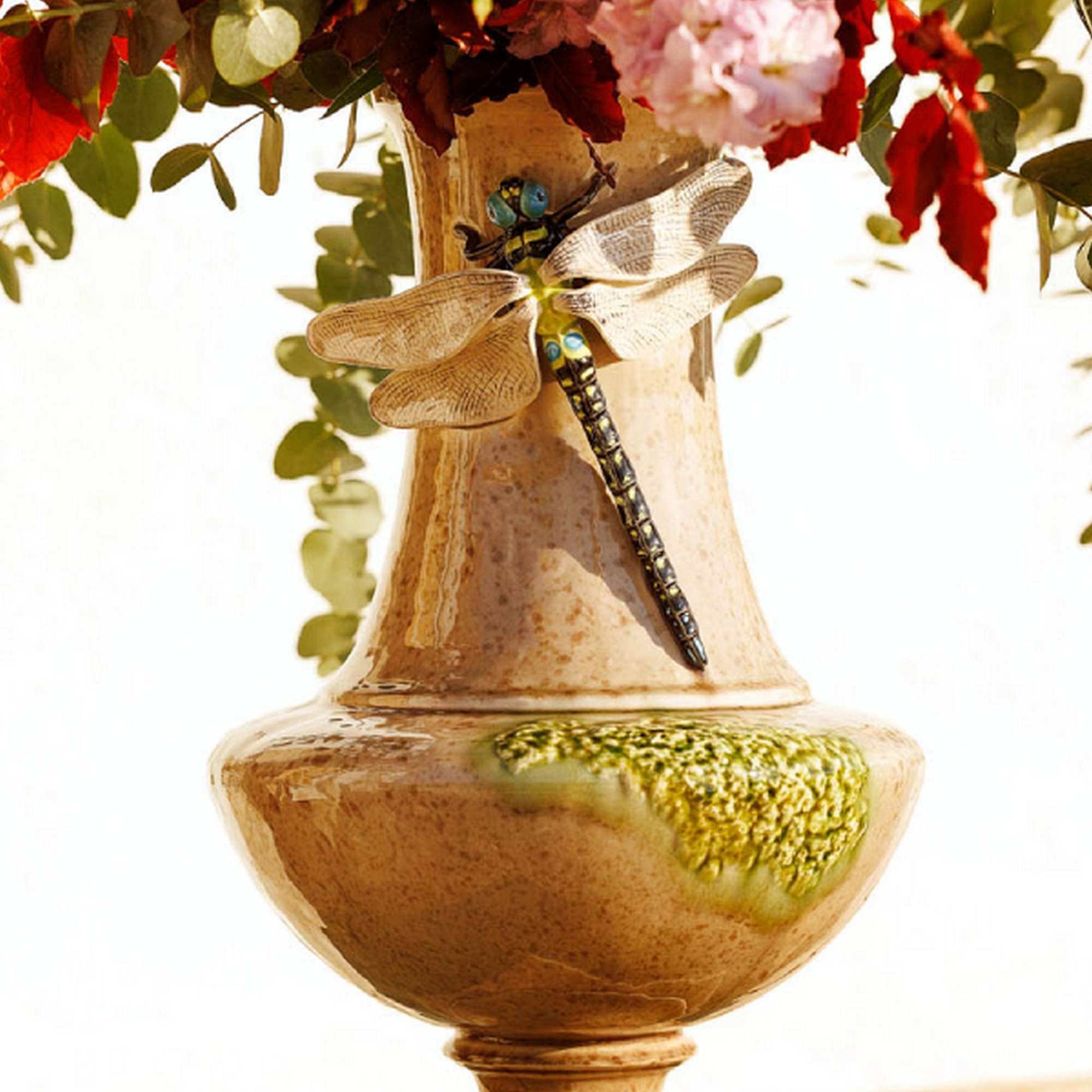 Bordallo Pinheiro The Meaning Vase with Dragonfly